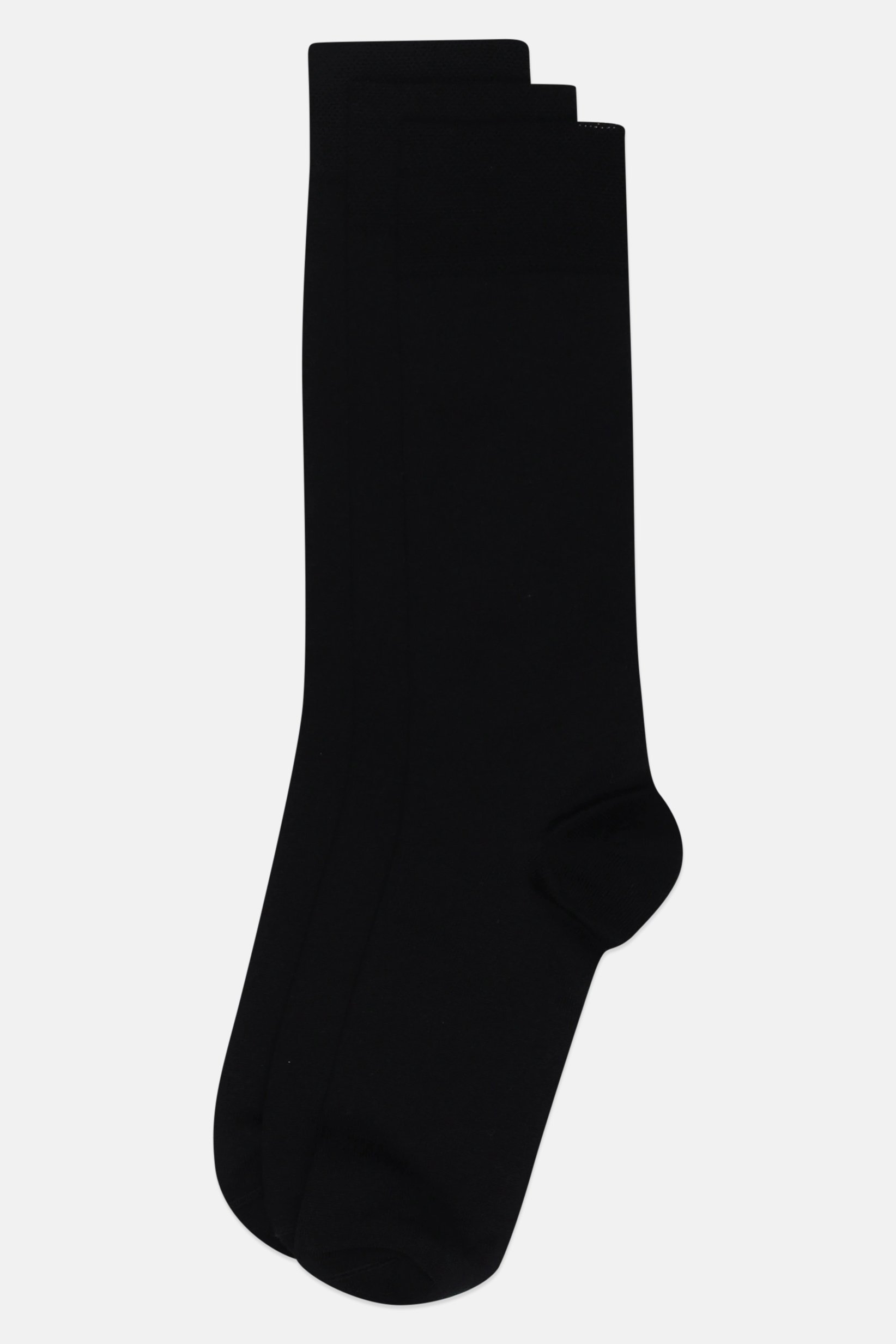 Men 3 Pairs Solid Crew Socks, Black