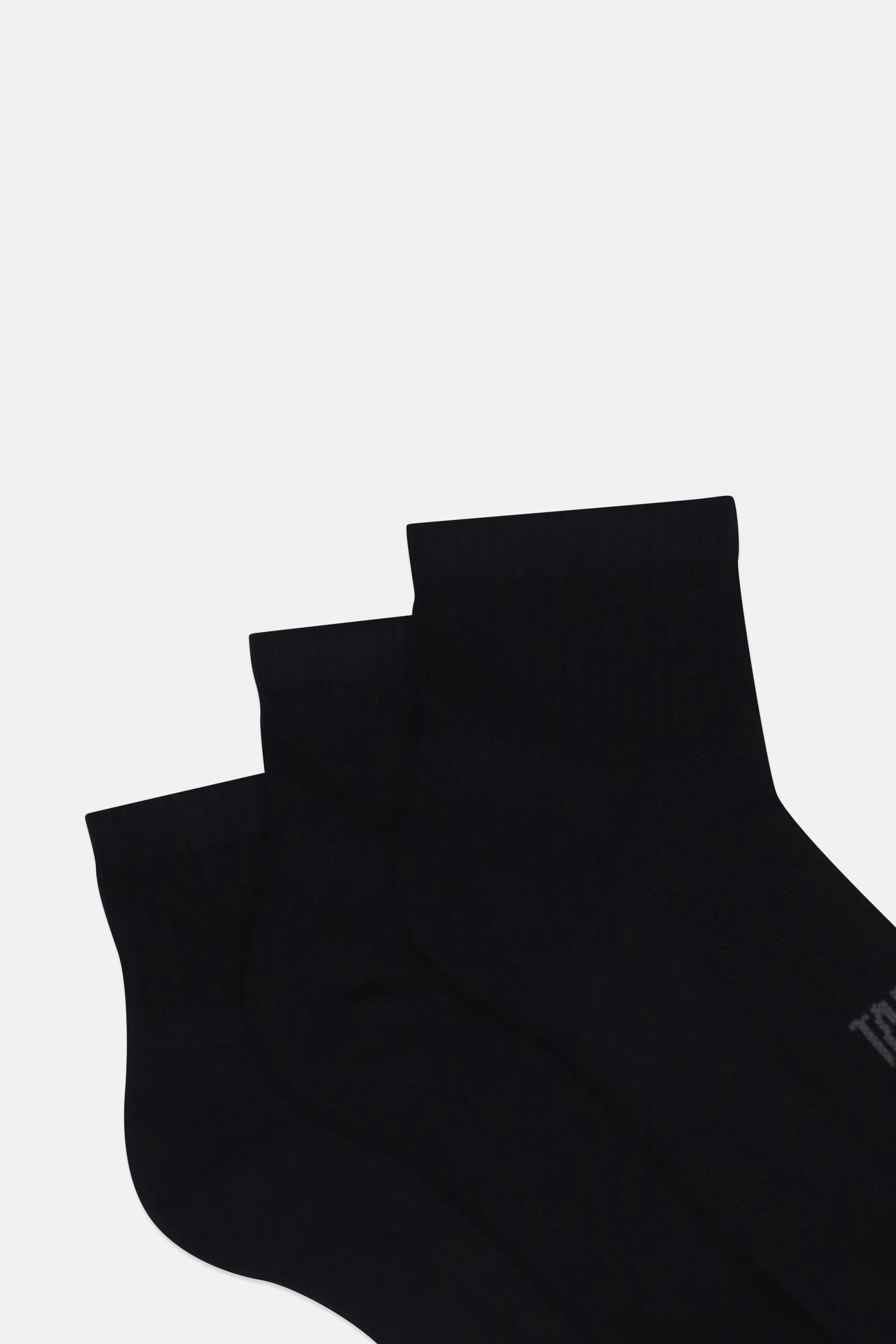 Men 3 Pair Solid Ankle Socks, Black