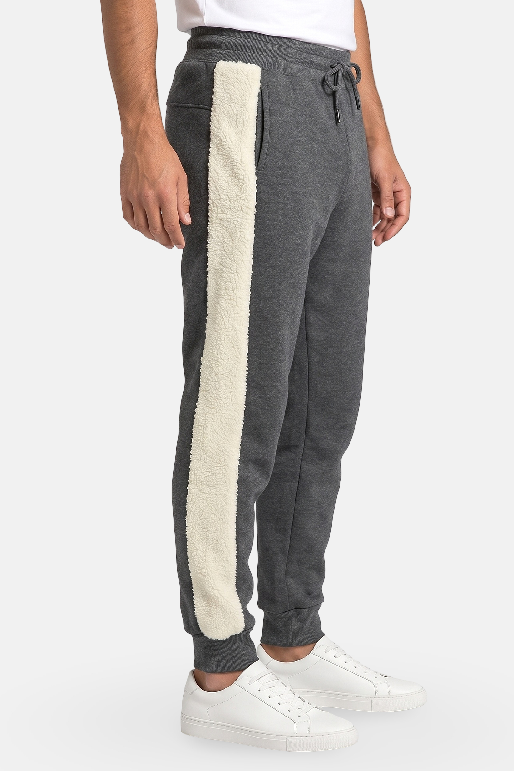 Men Regular Fit Brand Logo Jogger Pants, Grey