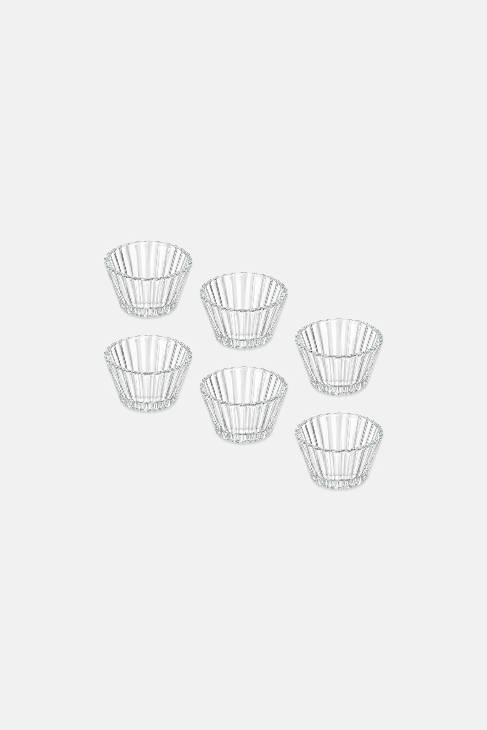 6 Pieces Glass Dip Condements Set, Transparent
