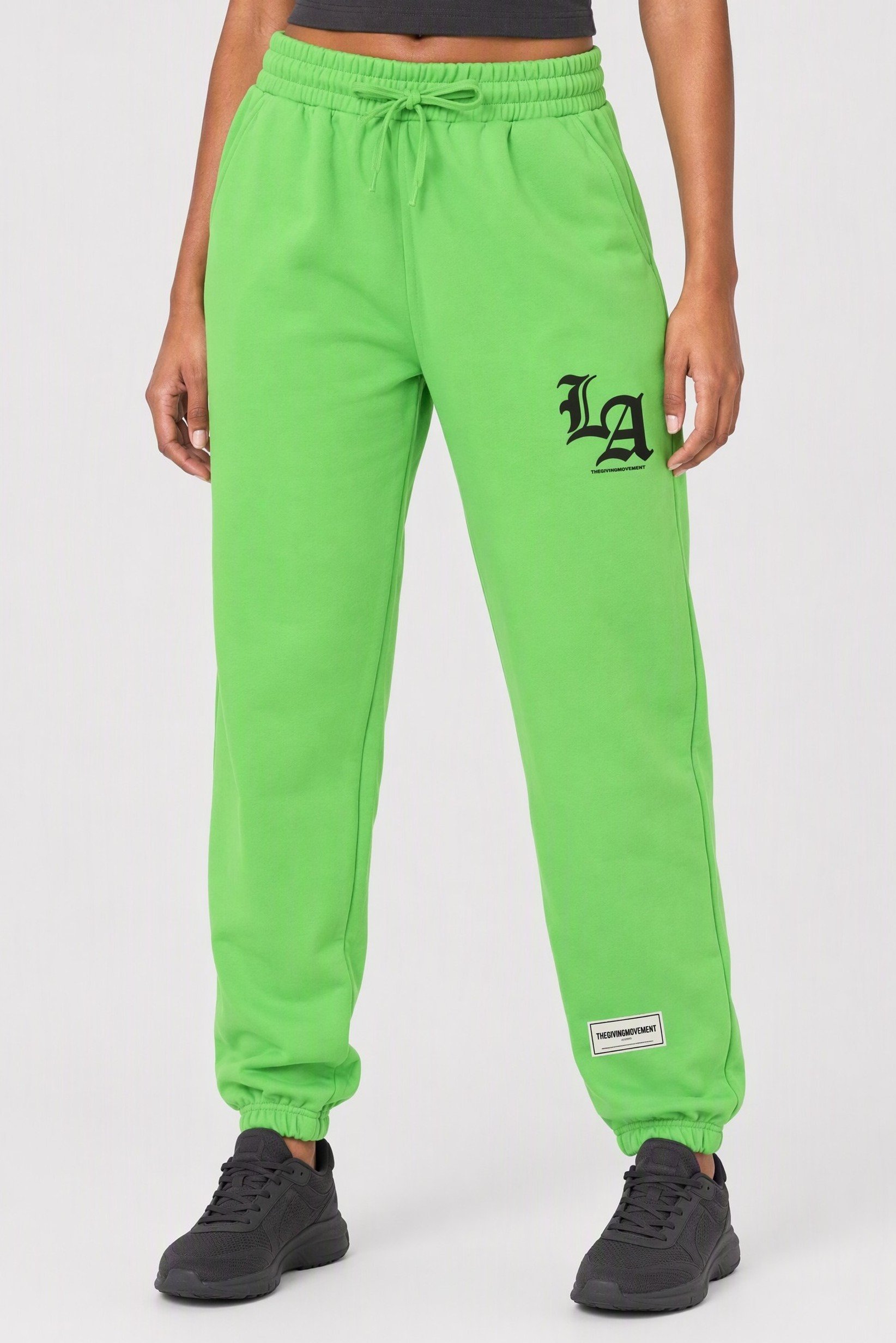 Women Regular Fit Graphic Print Jogger Pants, Lime