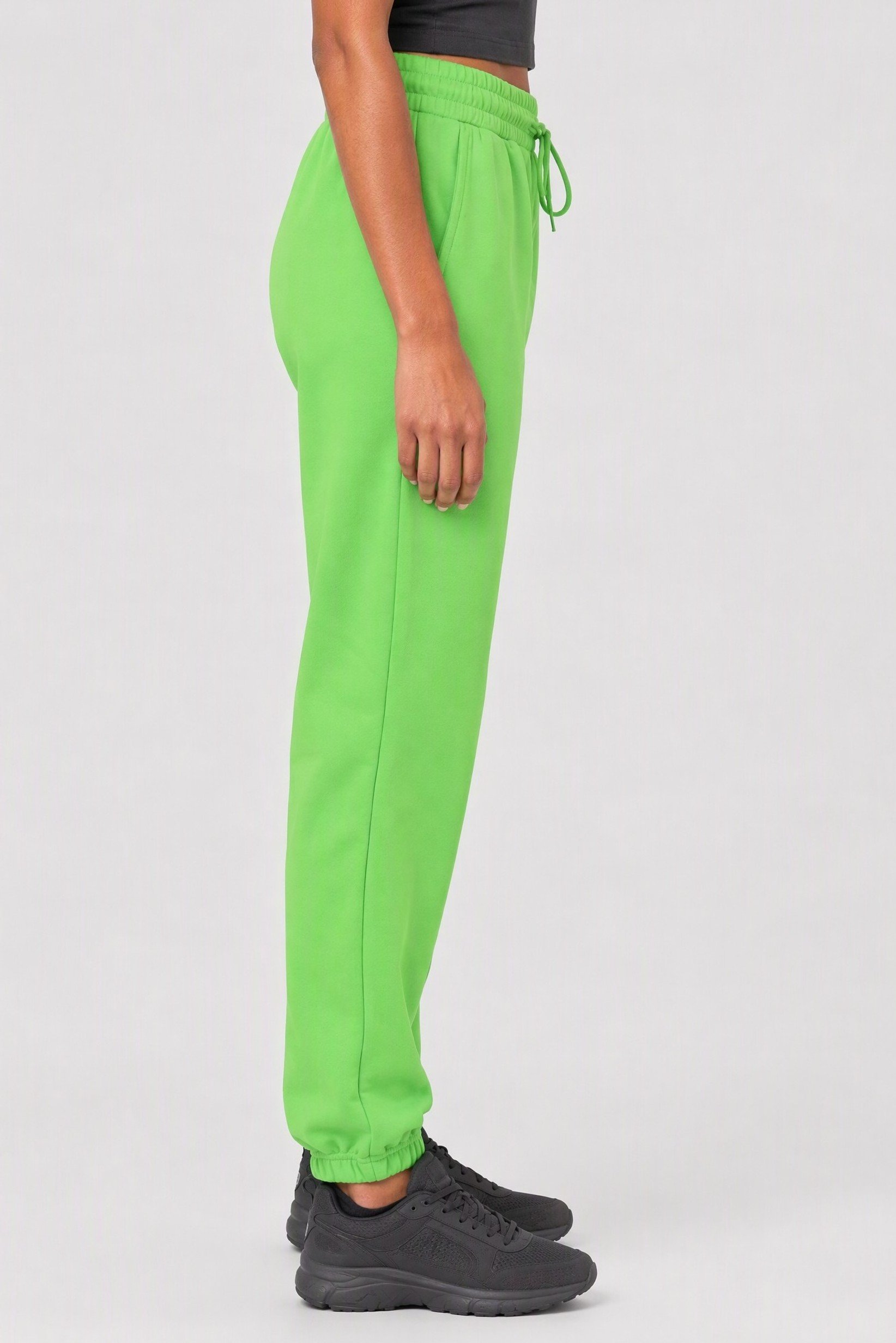 Women Regular Fit Graphic Print Jogger Pants, Lime
