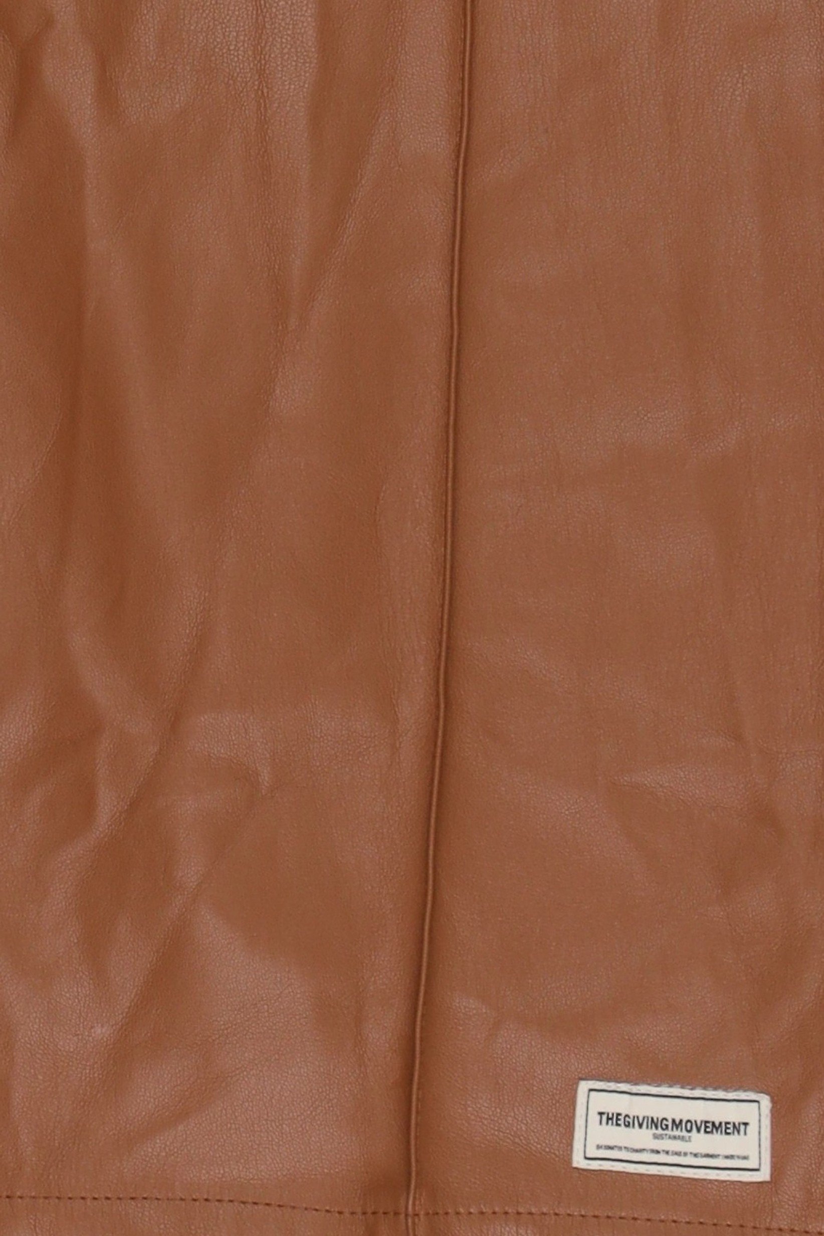 Women Regular Fit Solid Leather Straight Leg Pants, Brown