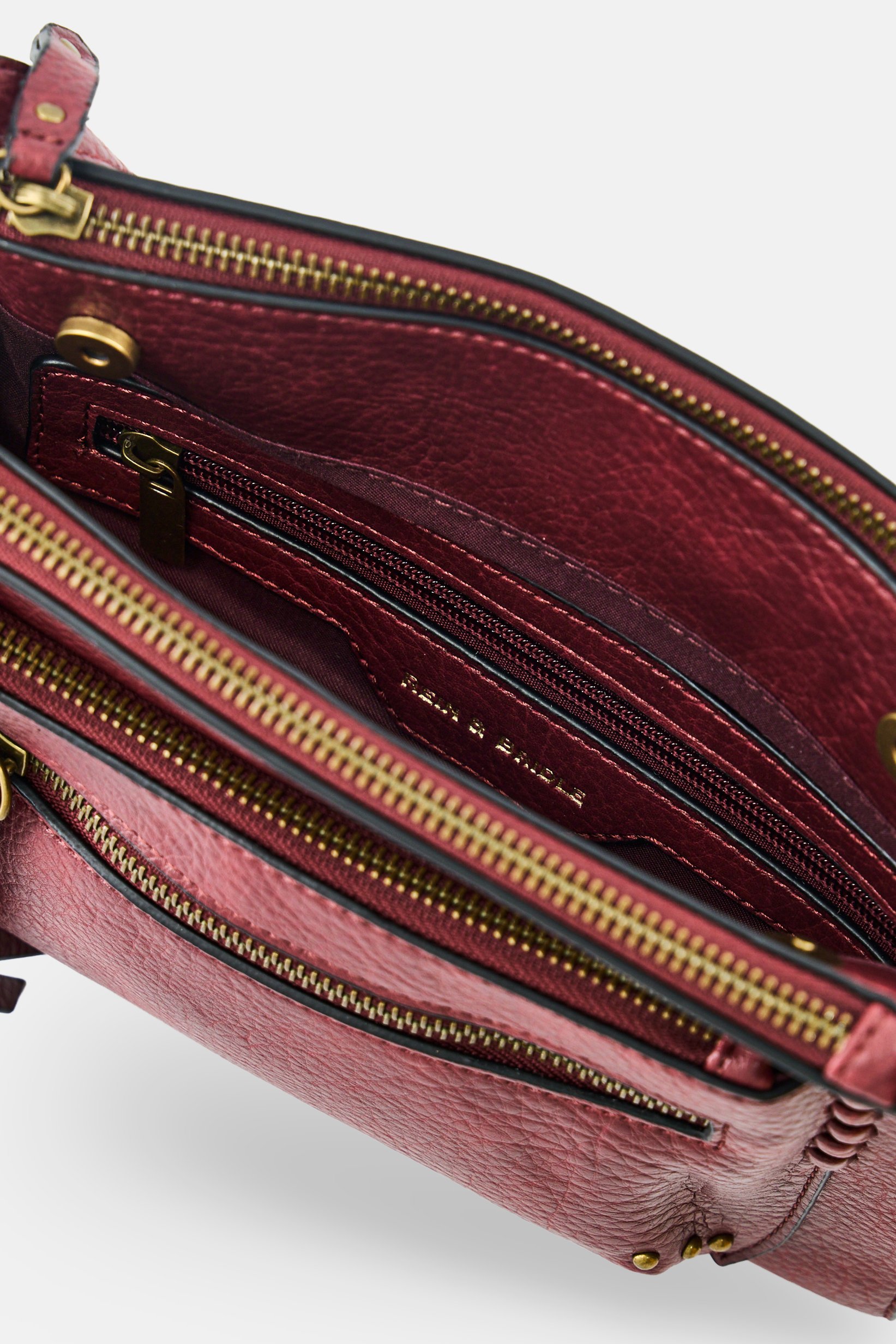 Women Brand Logo Crossbody Bag, Burgundy