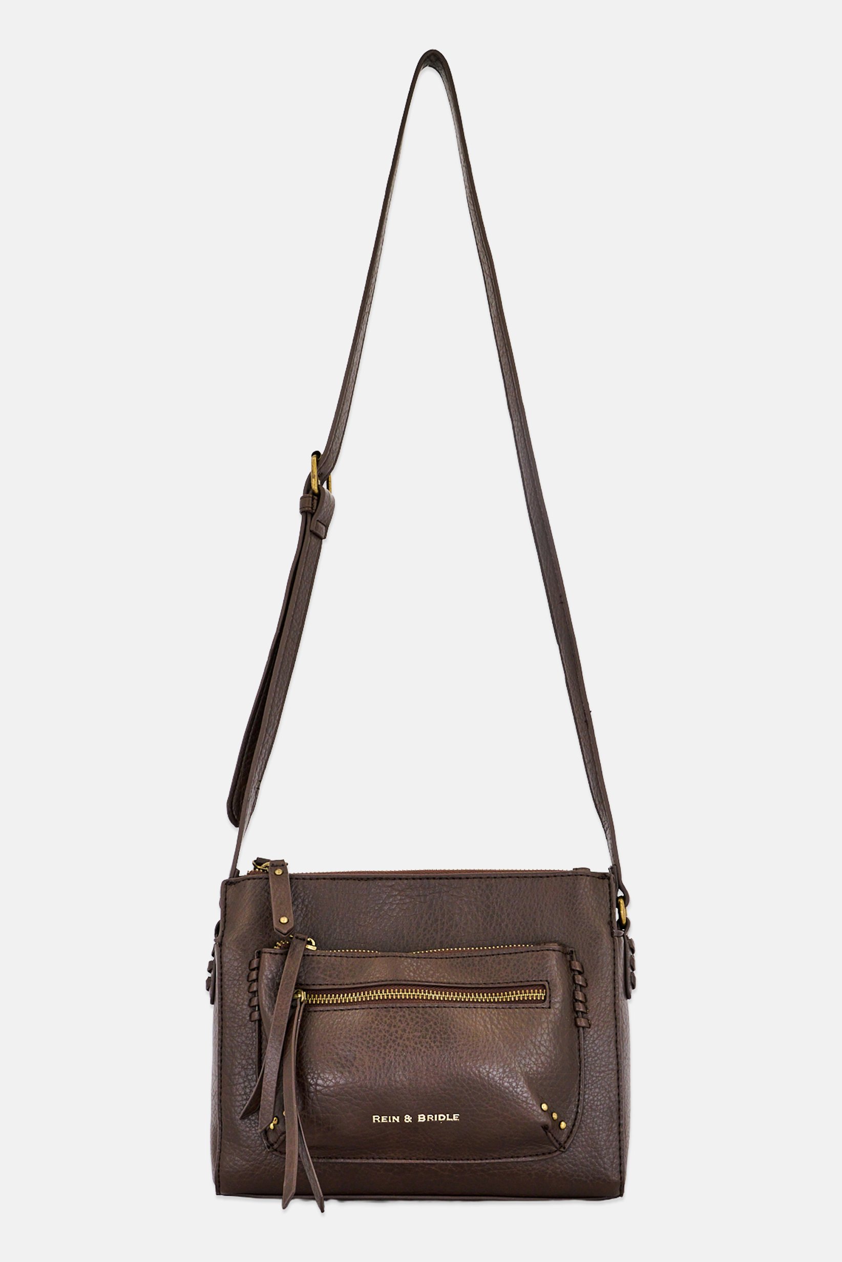Women Brand Logo Cross Body Bag, Chocolate Brown