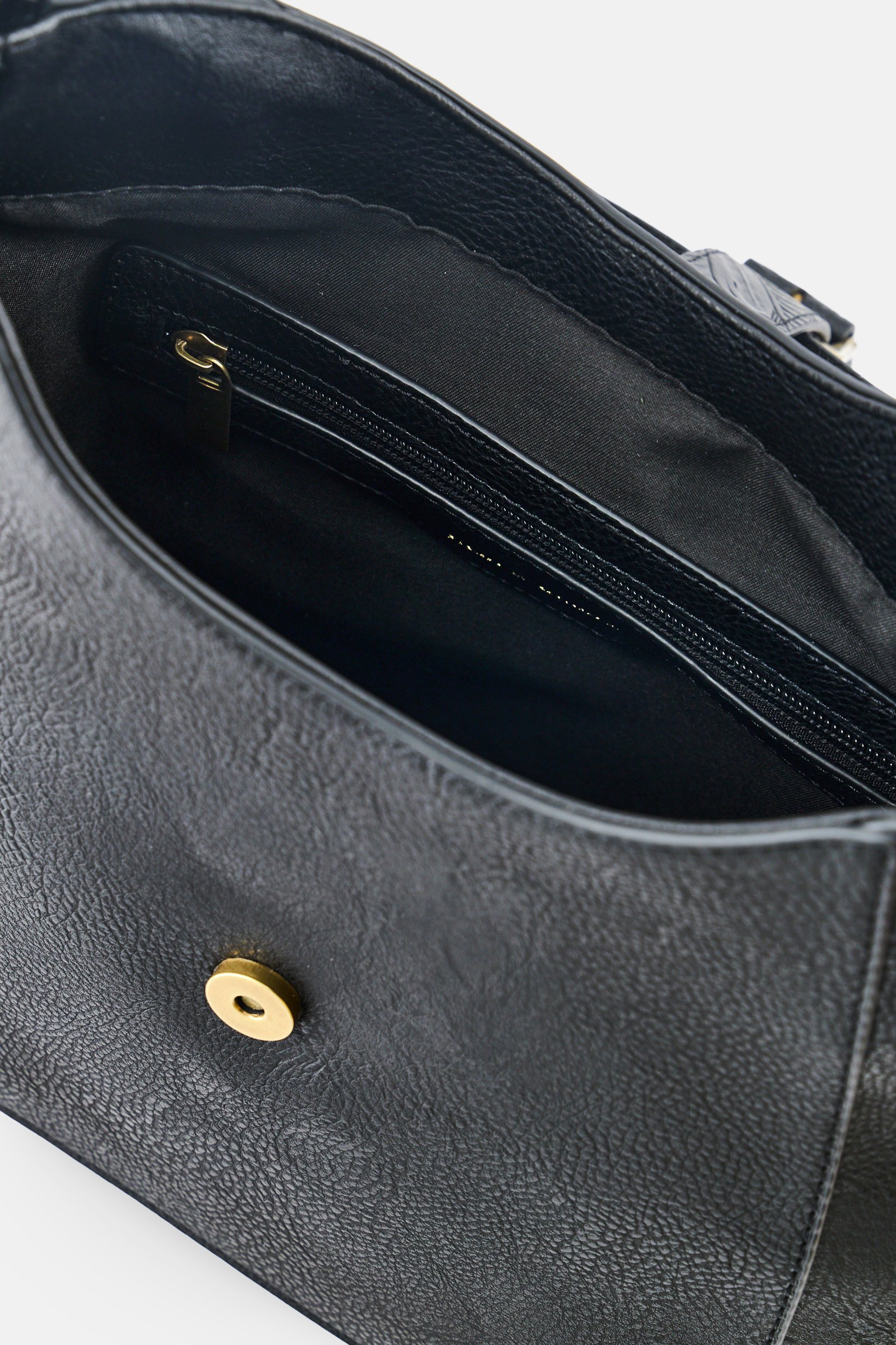 Women Solid Hobo Bag, Black