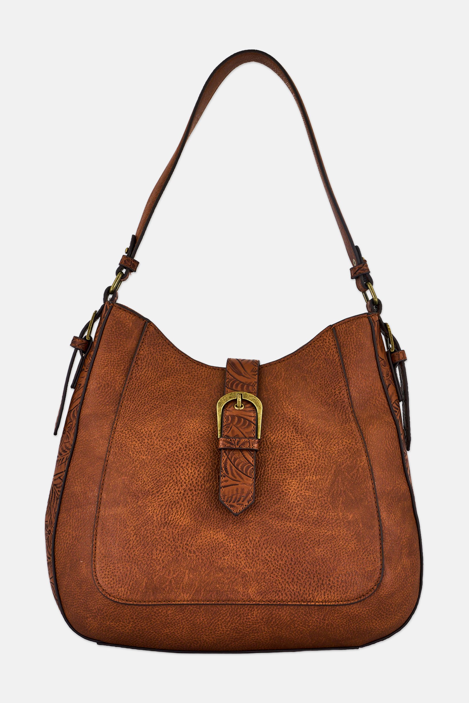 Women Brand Logo Shoulder Bag, Brown