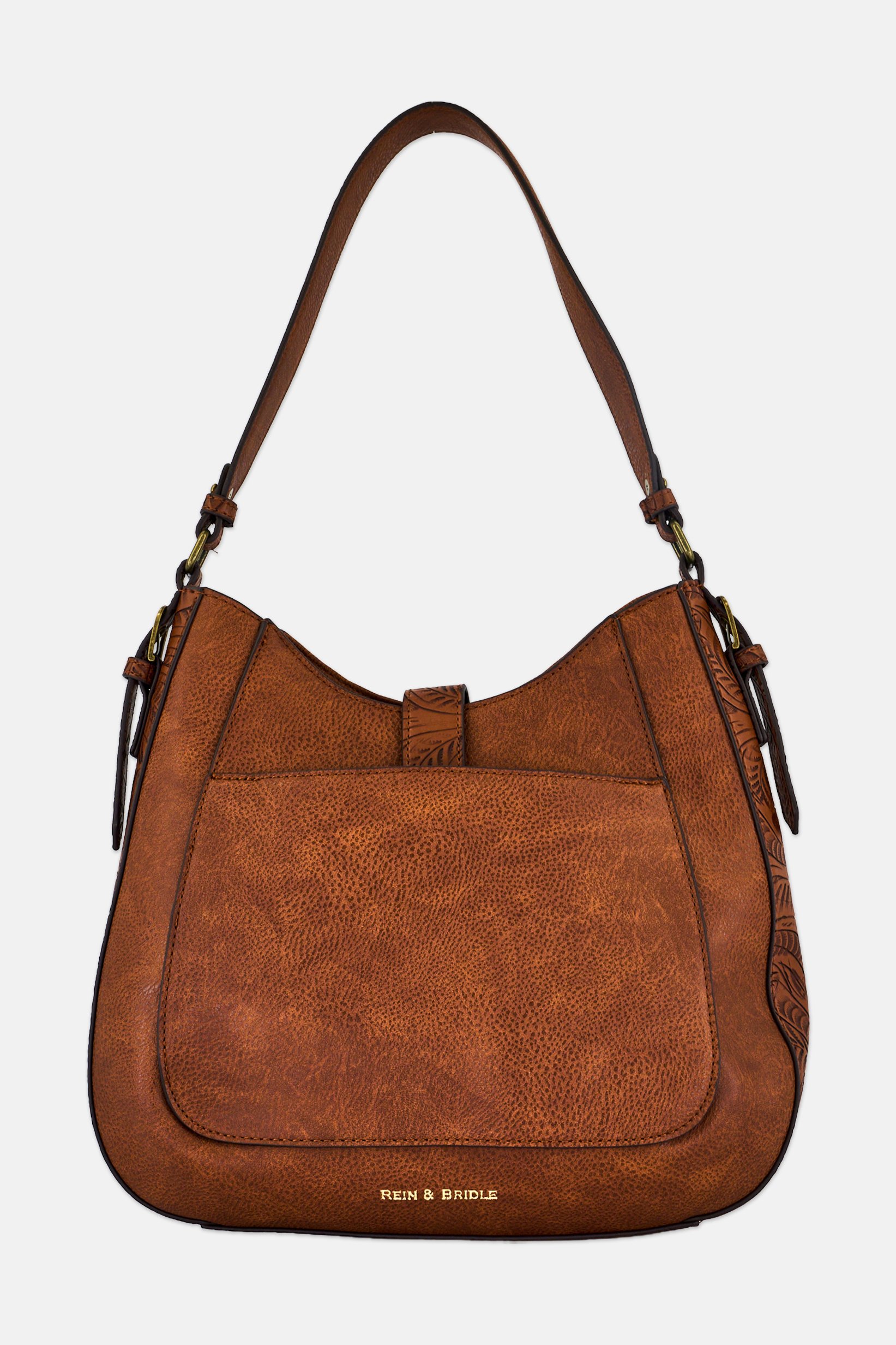 Women Brand Logo Shoulder Bag, Brown