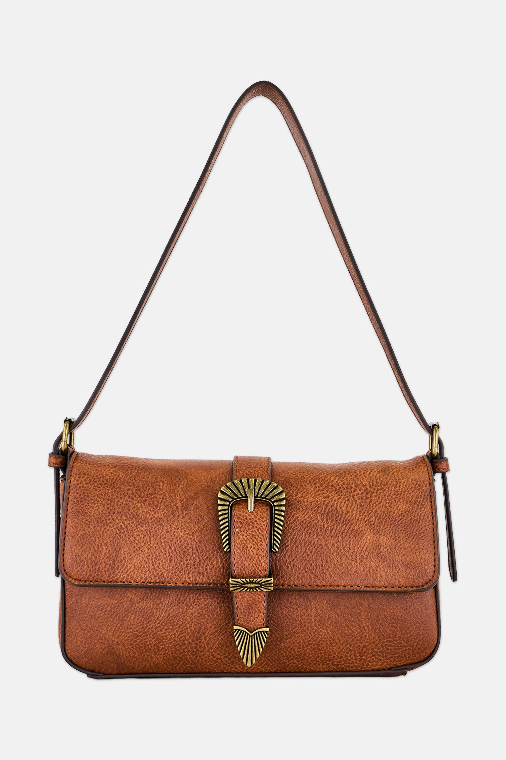 Women Brand Logo Shoulder Bag, Brown
