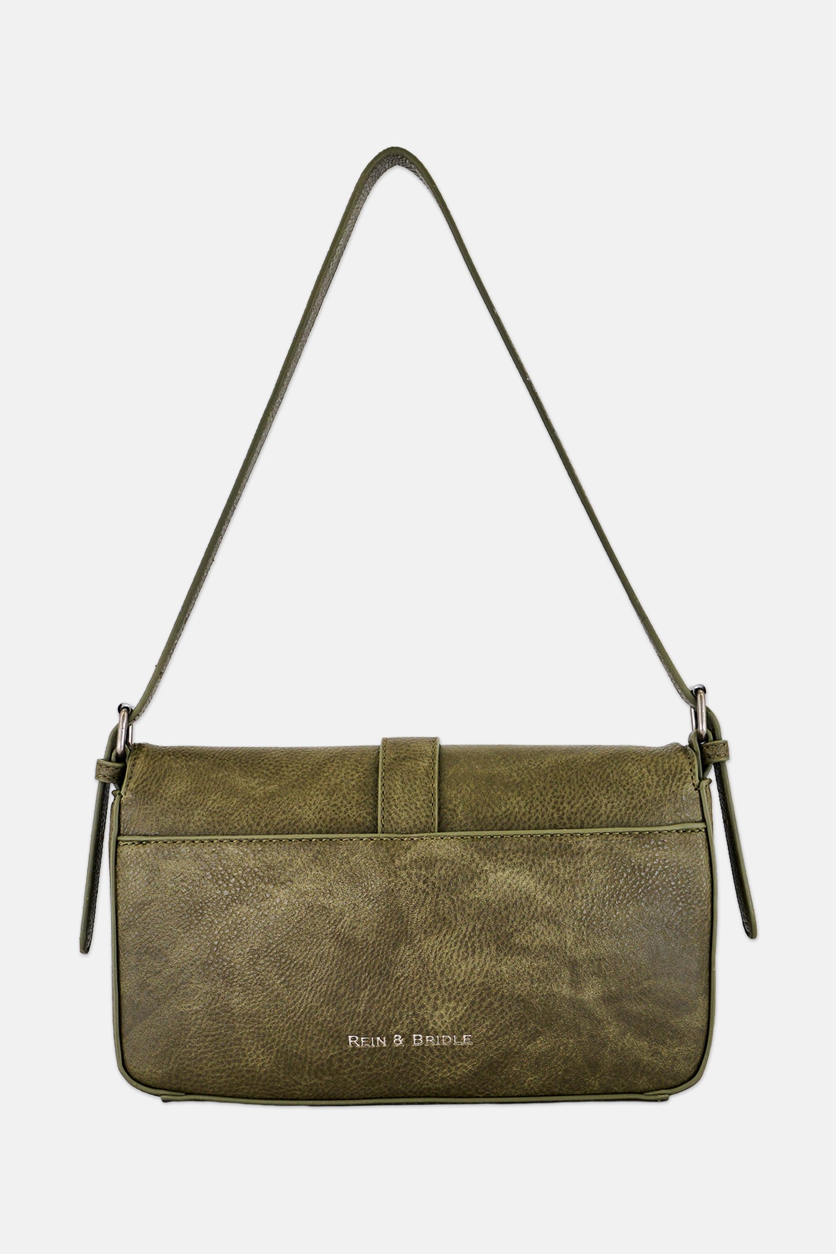 Women Brand Logo Shoulder Bag, Dark Olive
