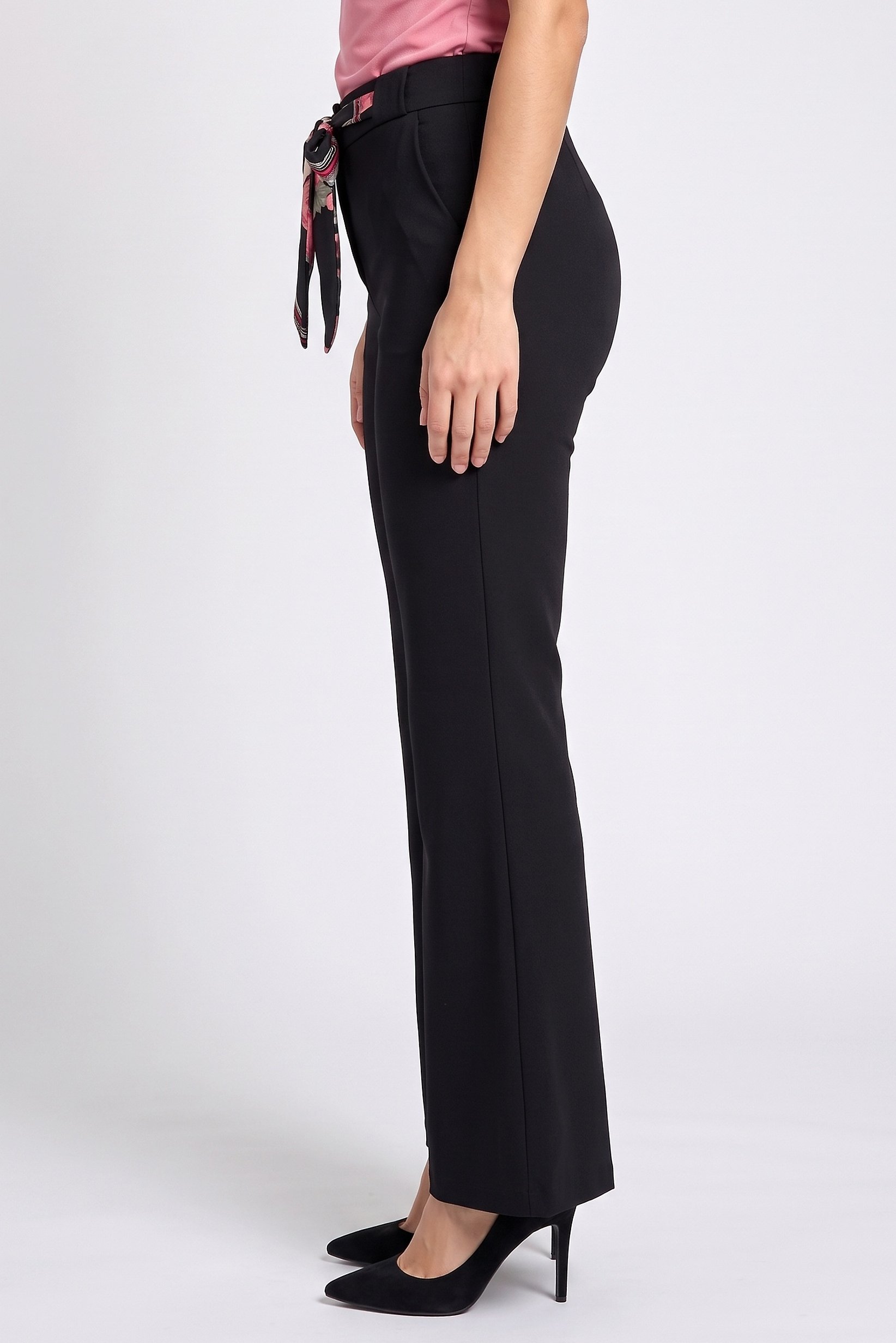 Women Regular Fit Solid Flare Pants, Black