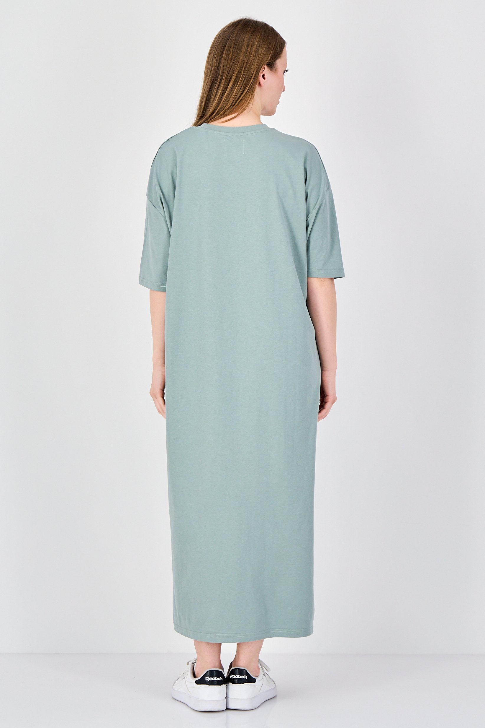 Comforts By Fudo Women Plain Maxi T-Shirt Dress, Sage Green