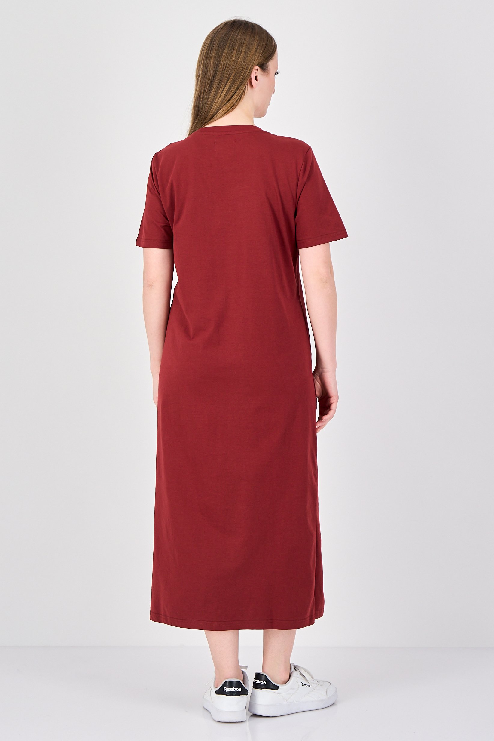 Comforts By Fudo Women Plain Maxi T-Shirt Dress, Brown