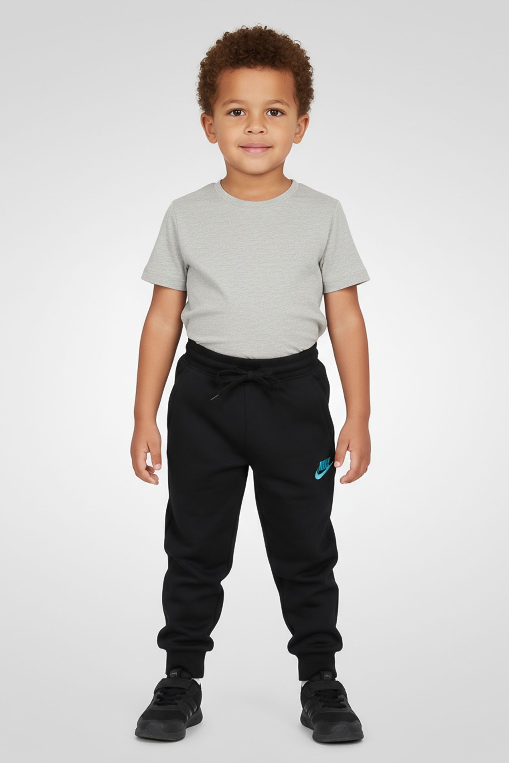 Toddlers Boy Brand Logo Outdoor Sweatpants, Black