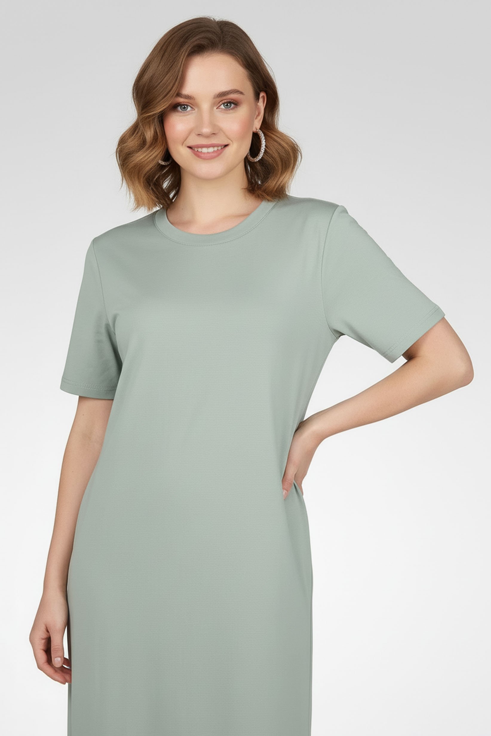 Comforts by Fudo Women Solid Shirt Dress, Green
