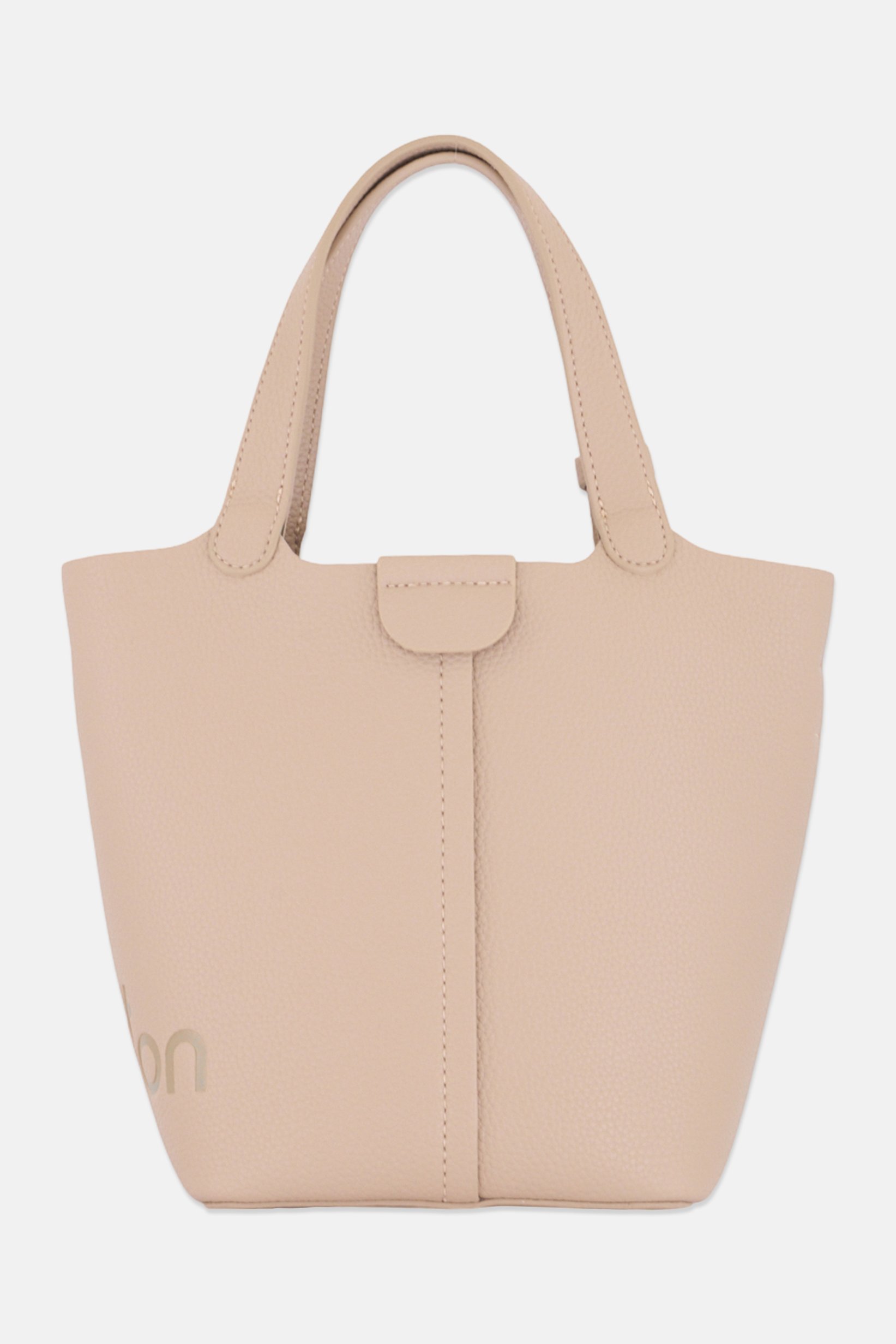 Women Brand Logo Handbag, Nude
