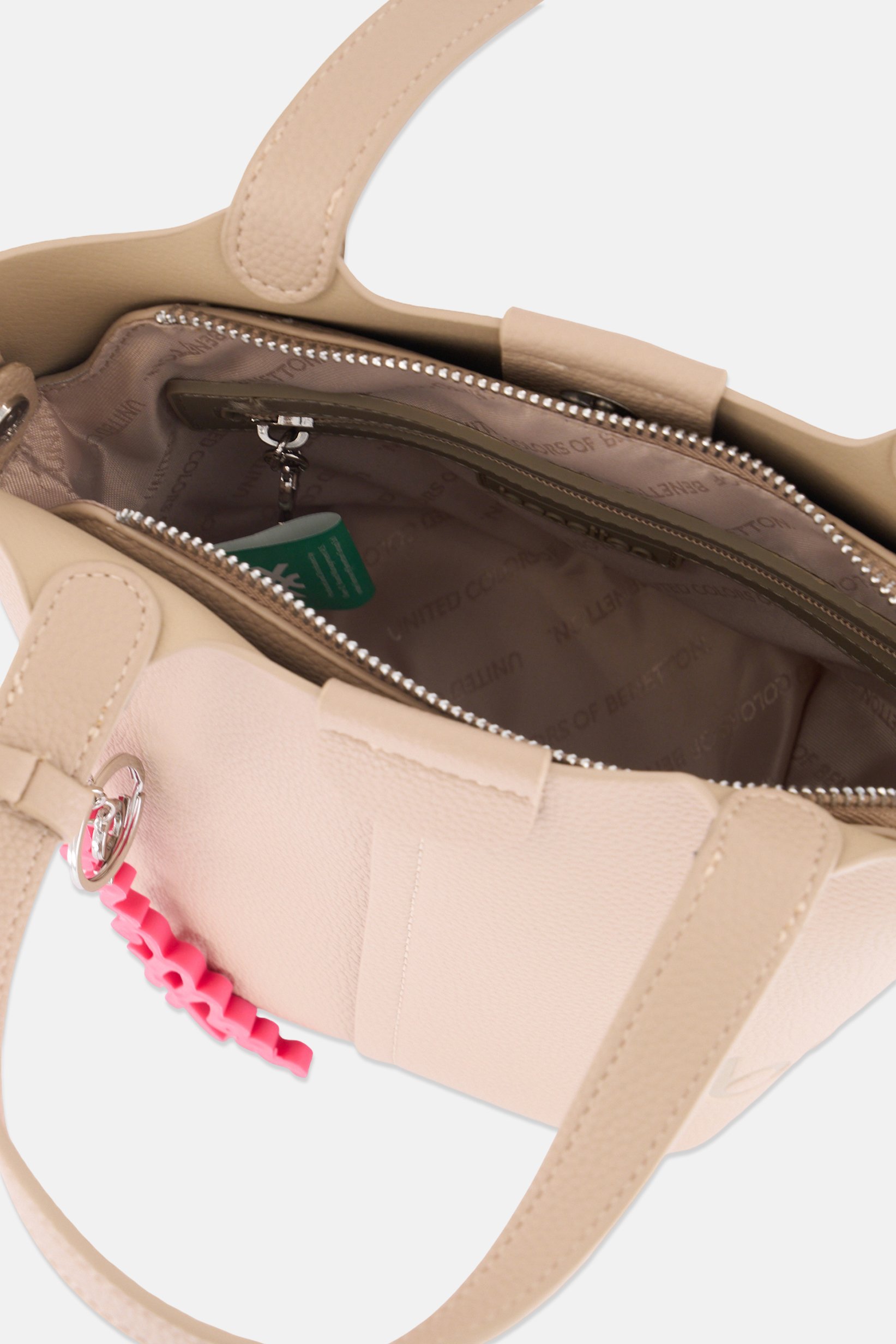 Women Brand Logo Handbag, Nude