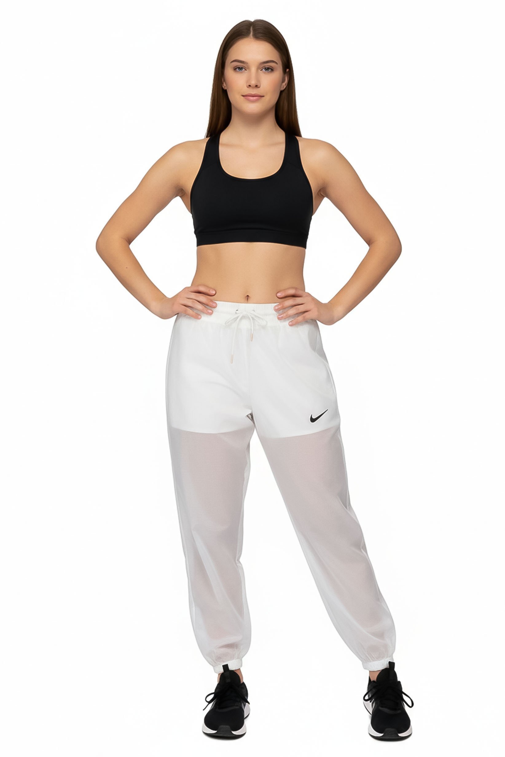 Women Standard Fit Running Pants, White