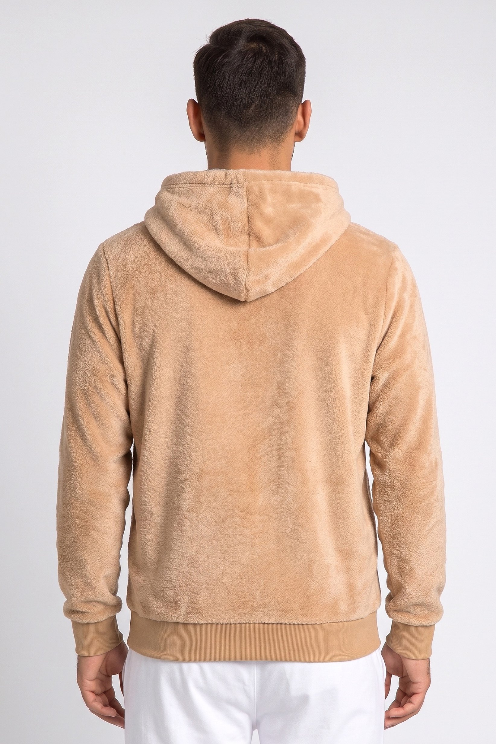 Men Embroidered Logo Long Sleeve Sleepwear Hoodie, Brown