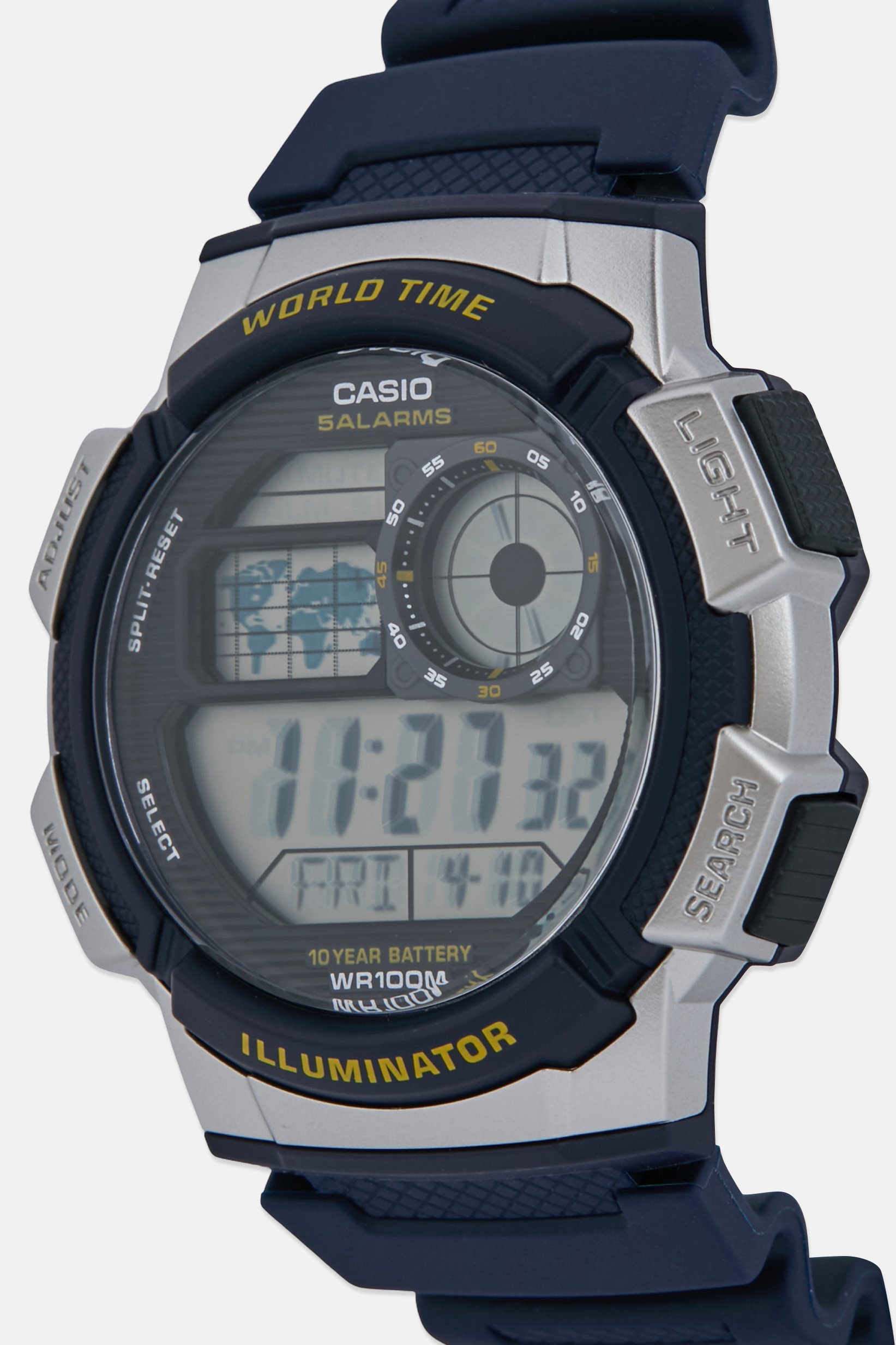Men AE1000W2AVDF Silicone Digital Watch 48 mm, Navy