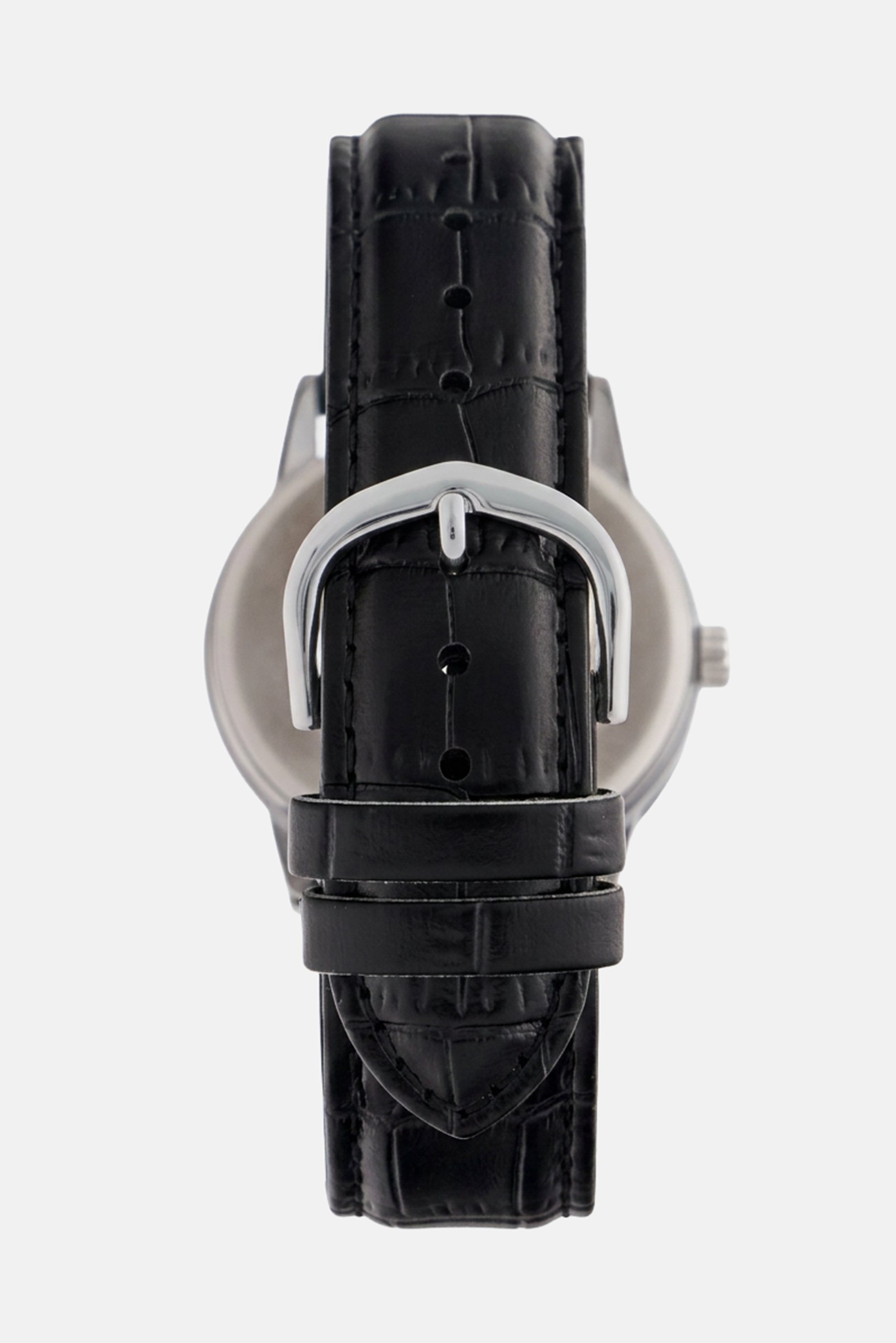Men MTPV002L1BUDF Leather Analog Watch 36 mm, Black