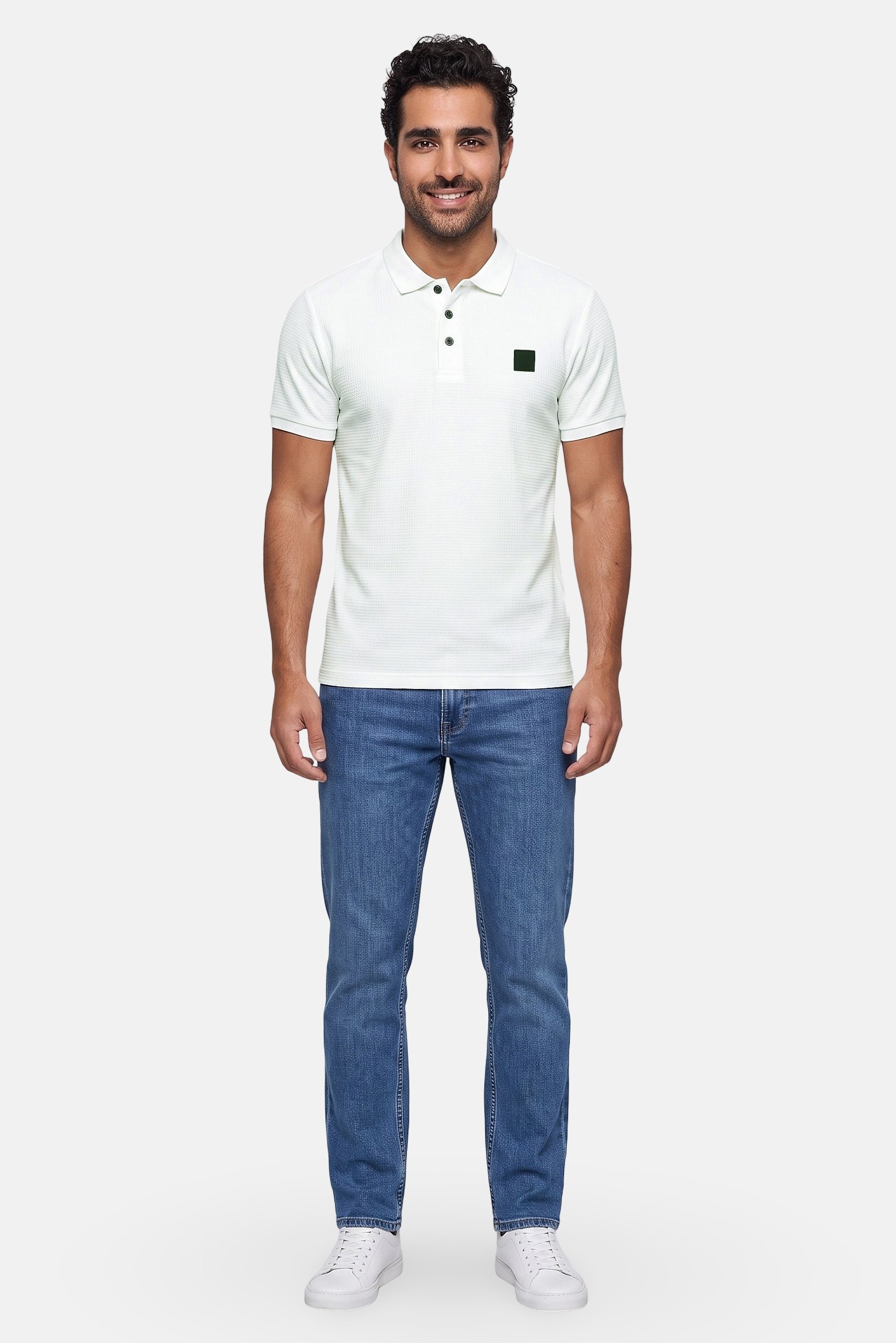 Men Regular Fit Brand Logo Short Sleeve Polo Shirt, Mint Green