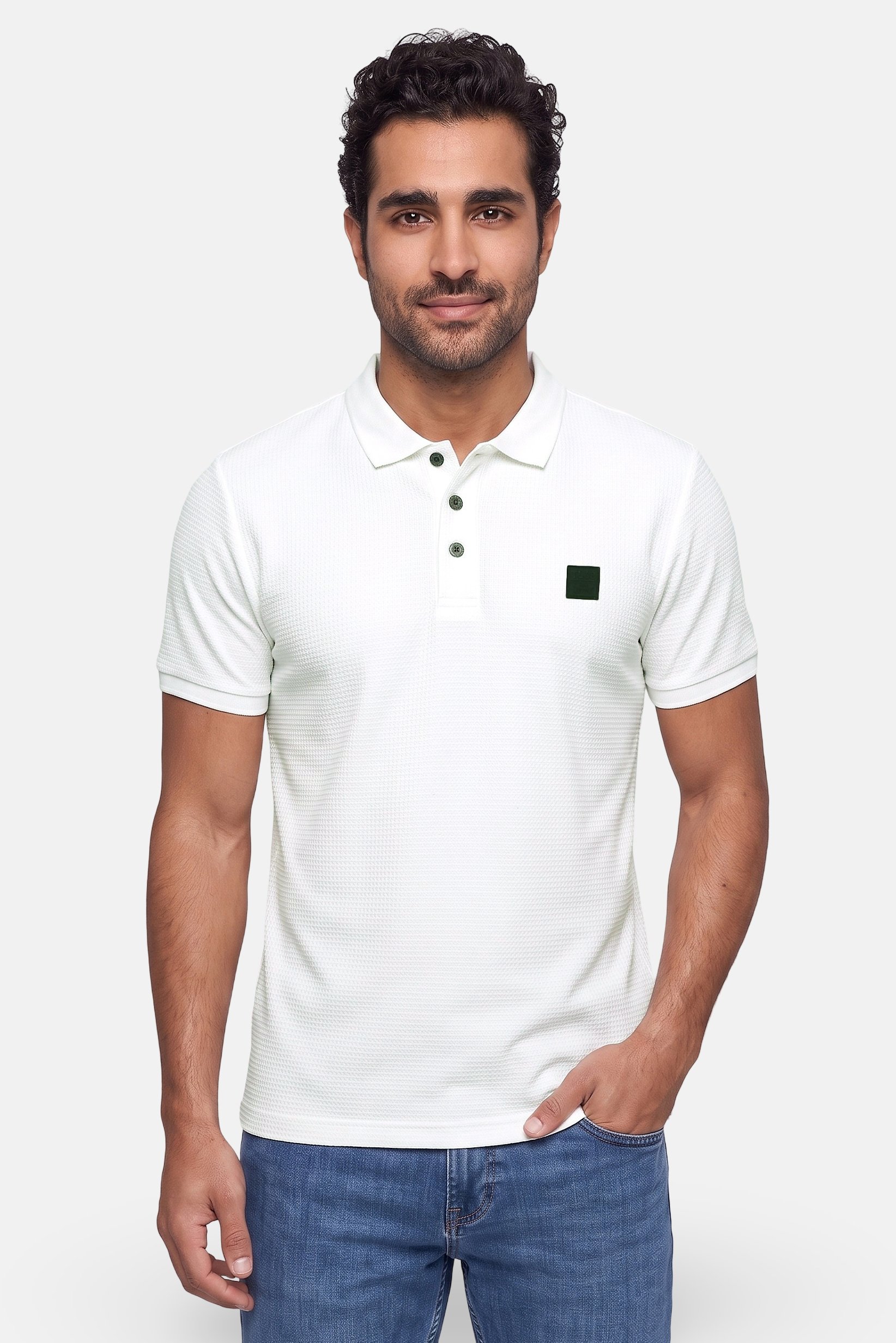 Men Regular Fit Brand Logo Short Sleeve Polo Shirt, Mint Green