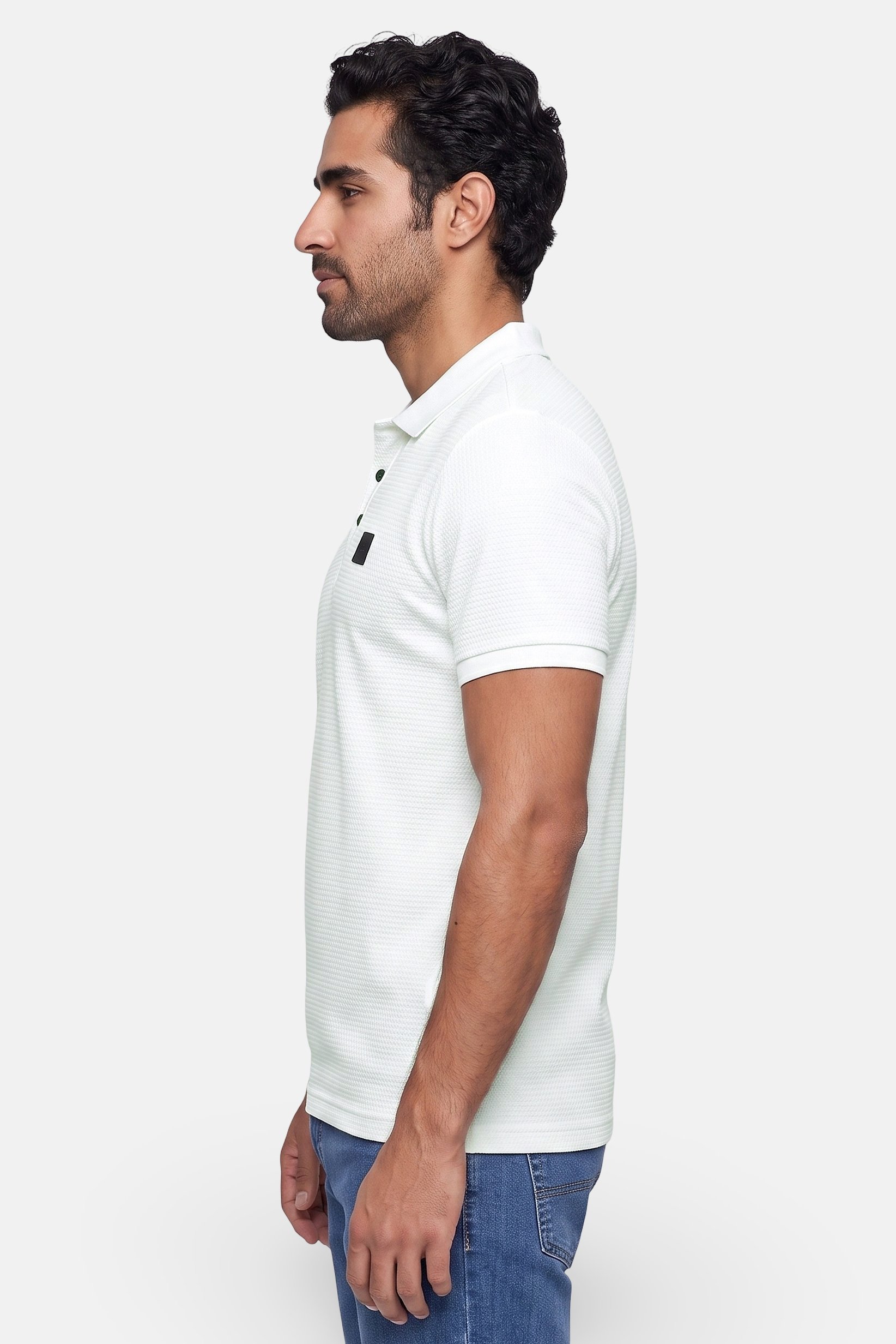 Men Regular Fit Brand Logo Short Sleeve Polo Shirt, Mint Green