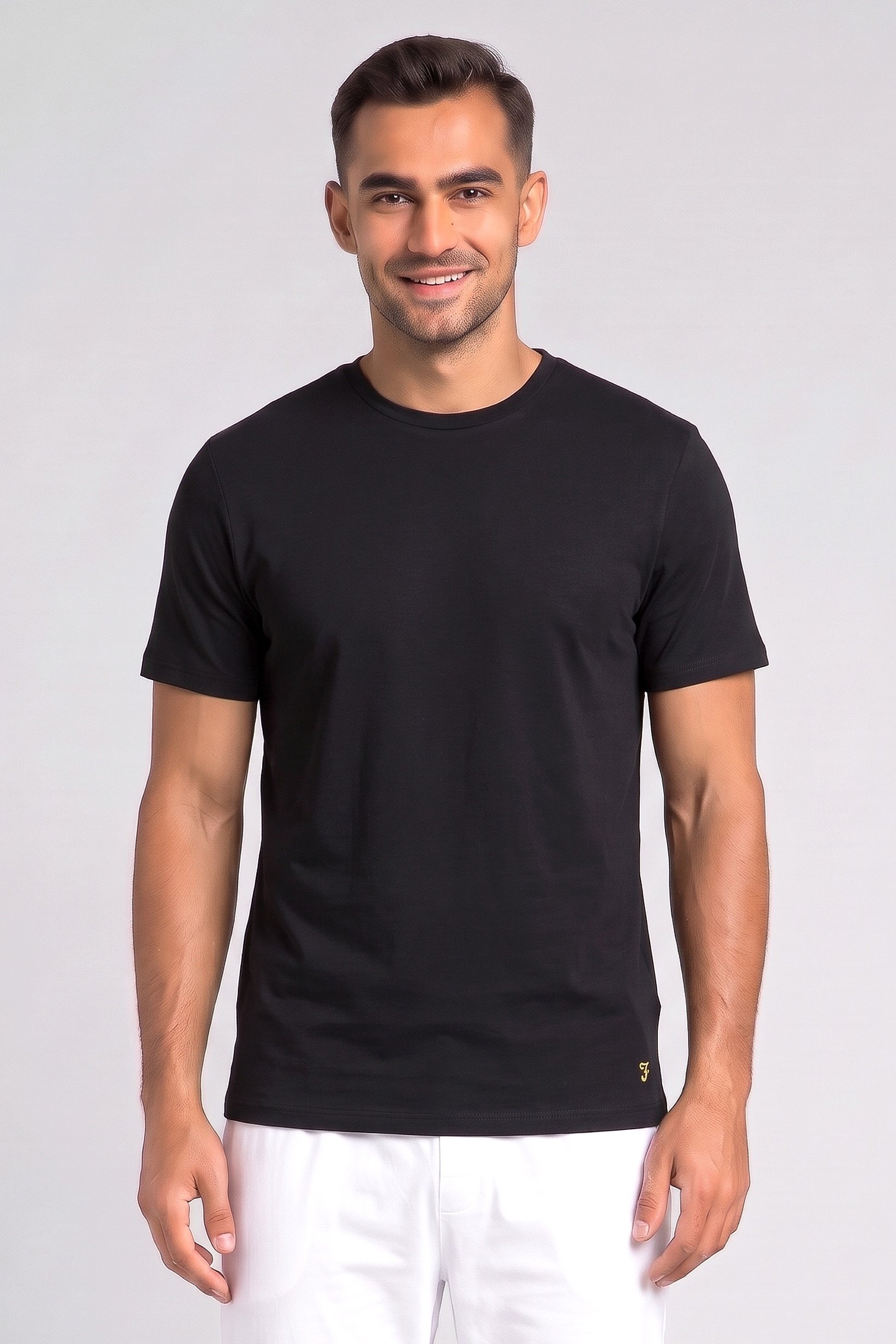 Men 3 Piece Crew Neck Short Sleeve Heather Lounge T-shirt, Multicolor