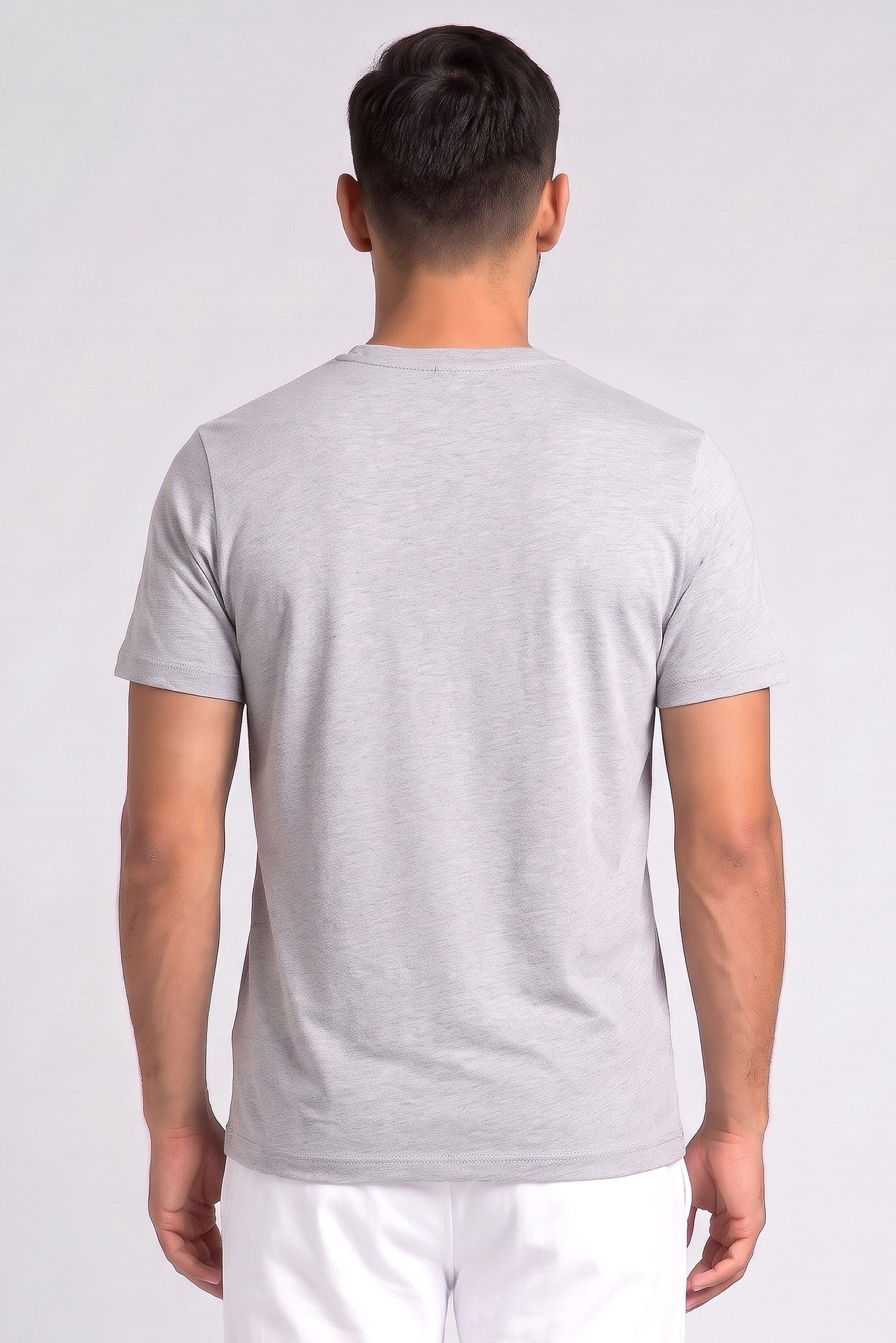 Men 3 Piece Crew Neck Short Sleeve Heather Lounge T-shirt, Multicolor