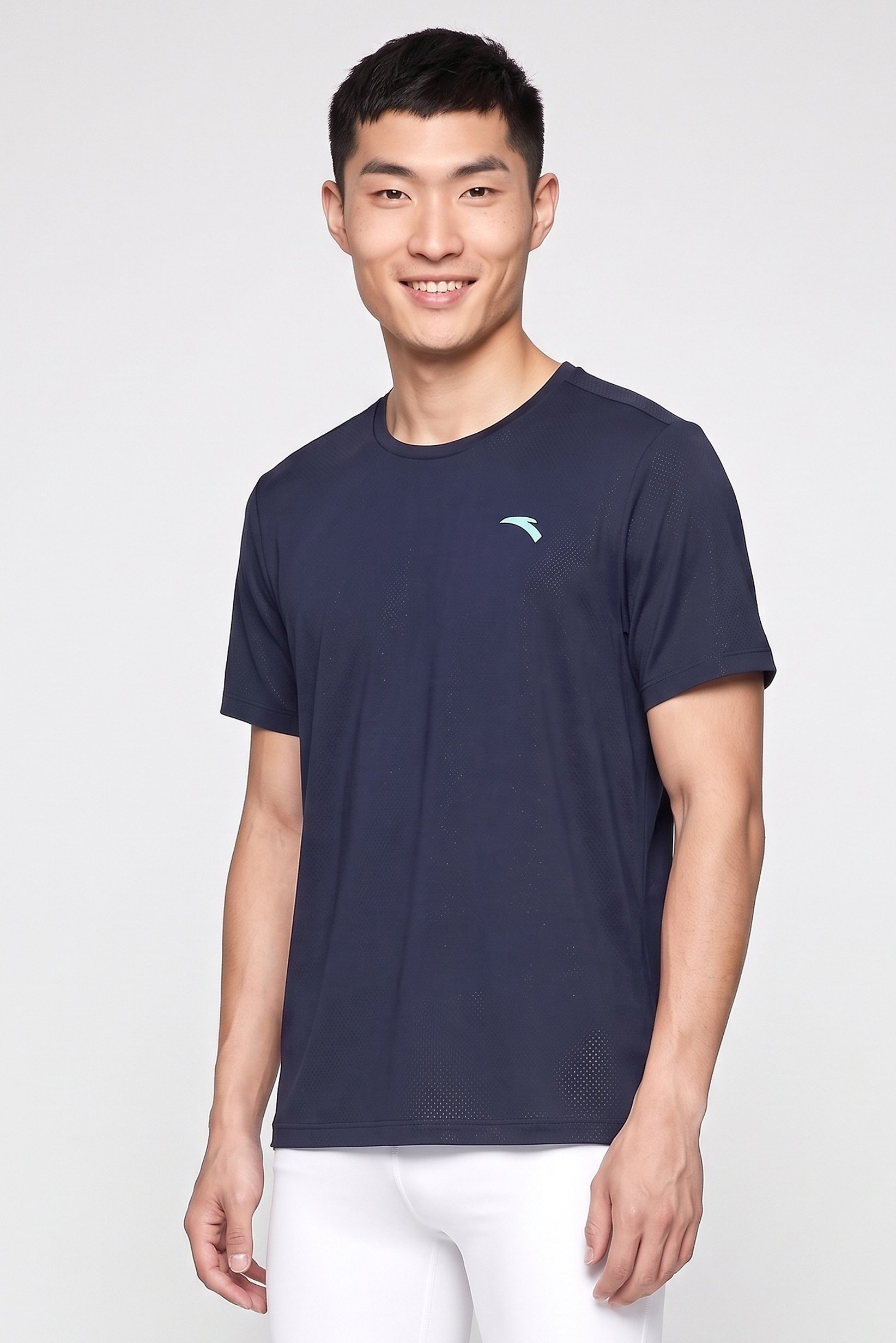 Men Regular Fit Short Sleeve Training T-Shirt, Navy