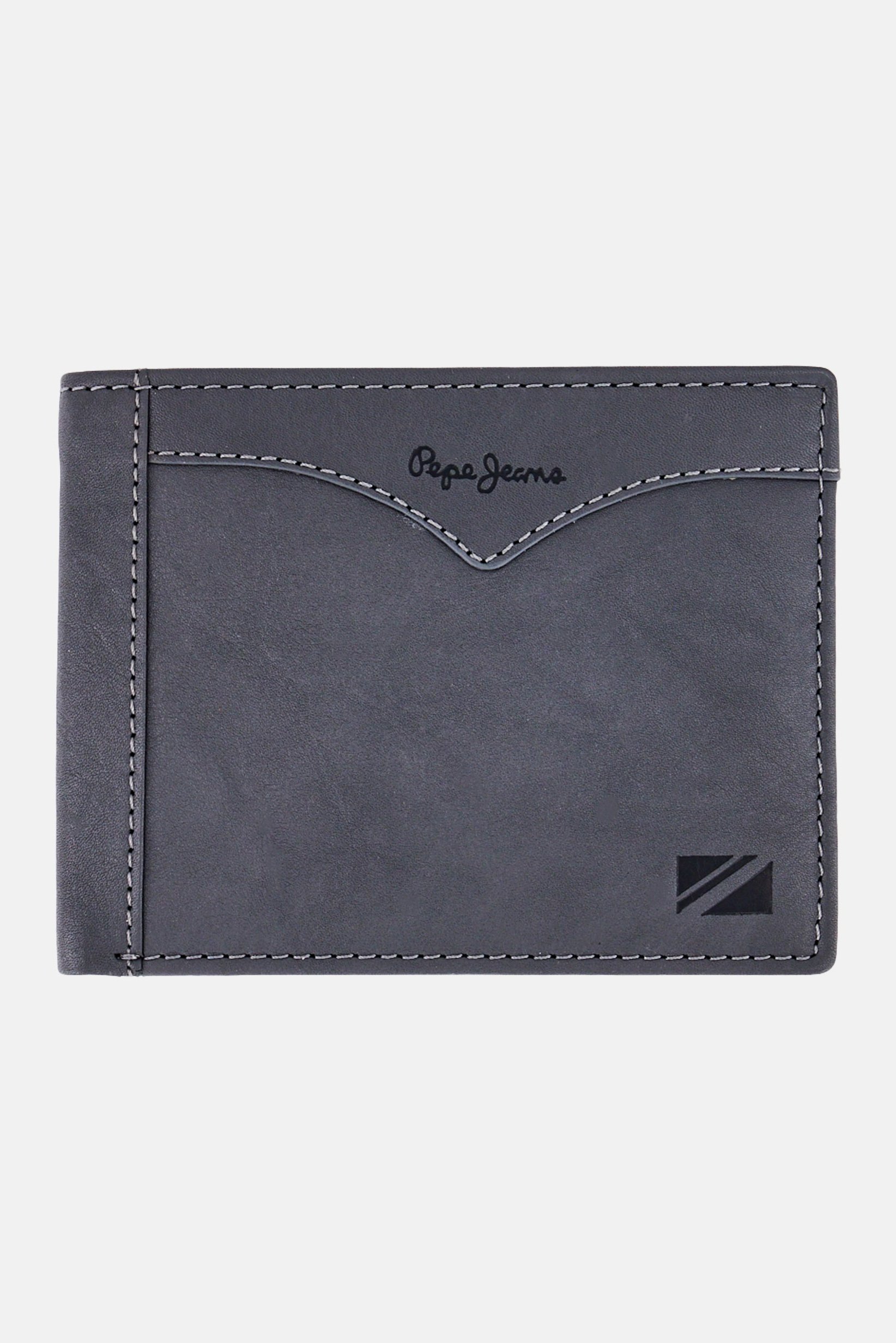 Men Brand Logo Wallet, Dark Grey