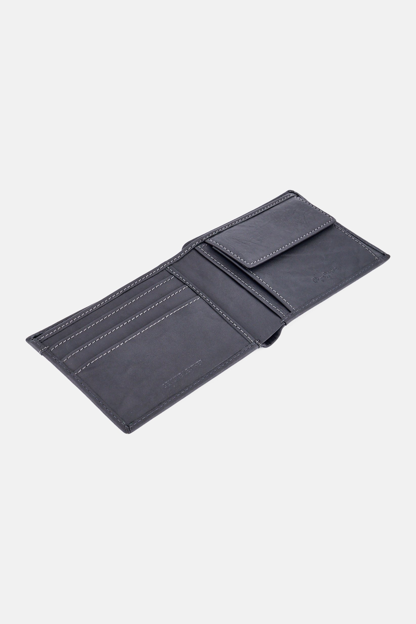 Men Brand Logo Wallet, Dark Grey