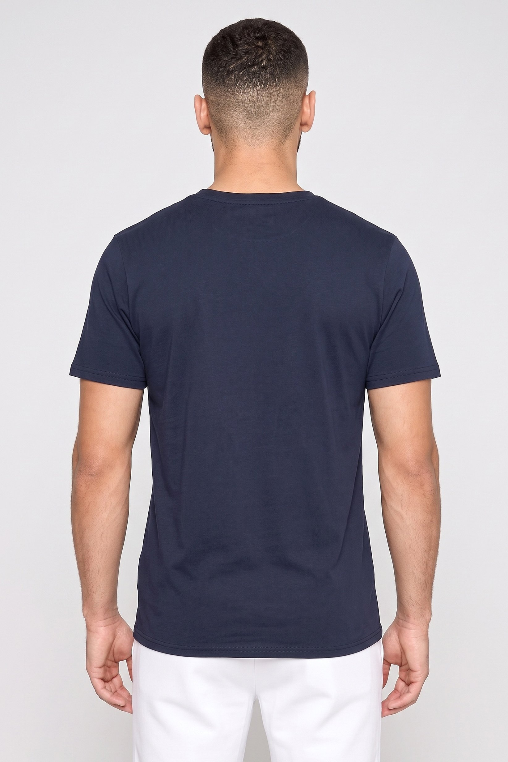Men Regular Fit Brand Logo Sleepwear T-Shirt, Navy Blue