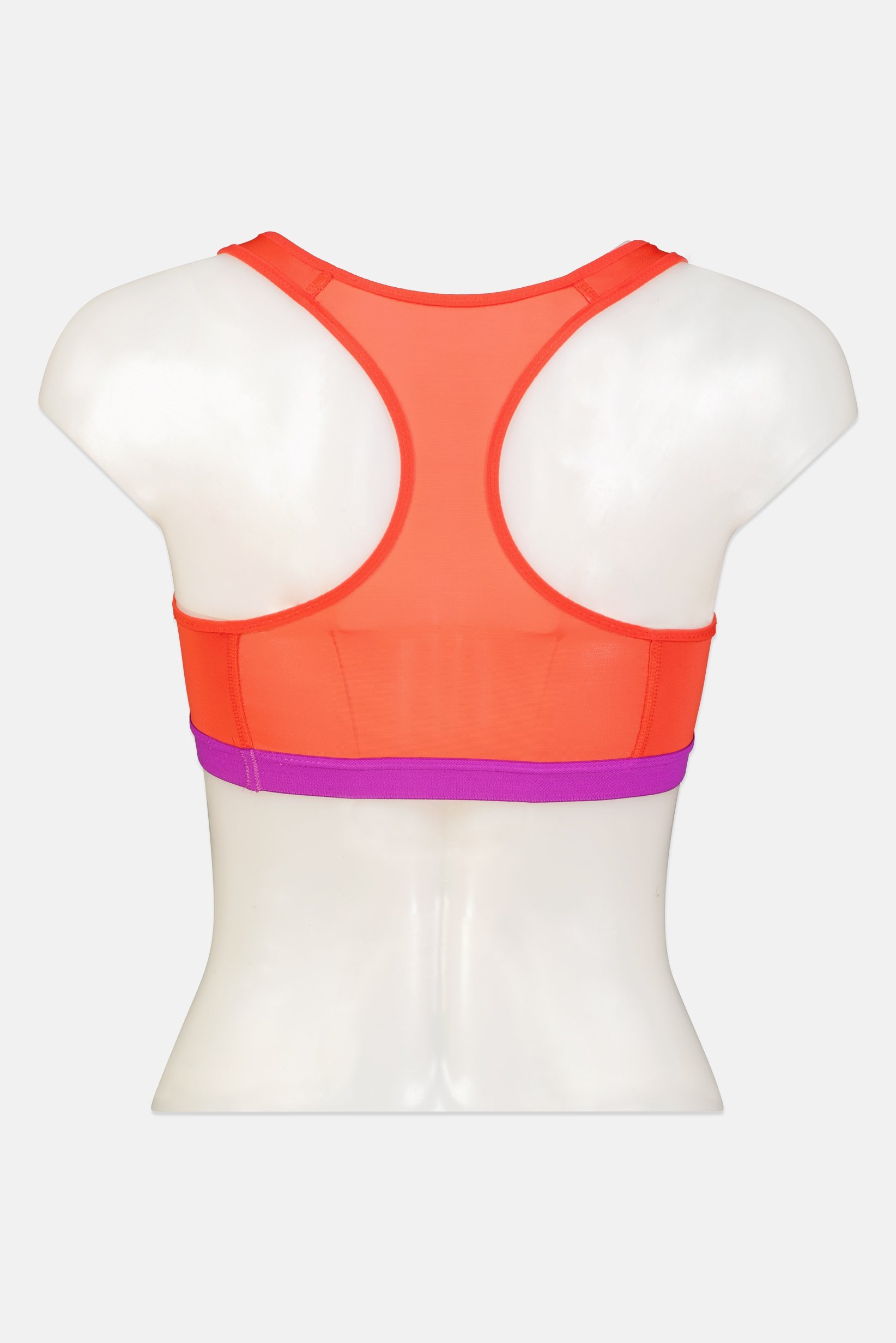 Women Brand Logo Non Padded Sports Bra, Red