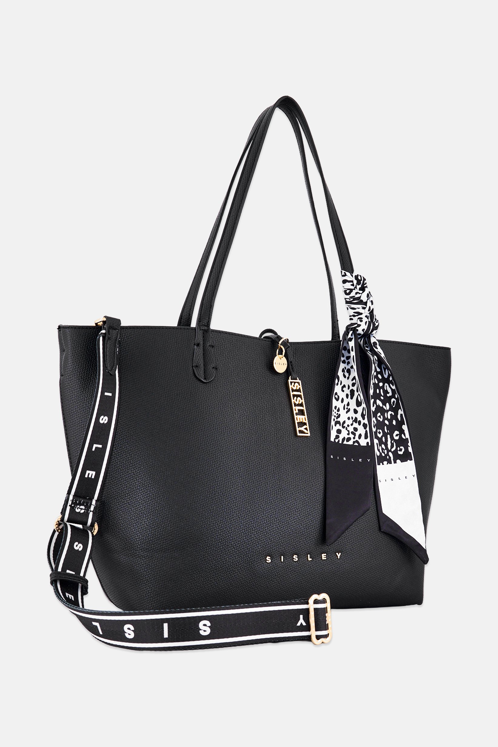 Women 2 Pieces Brand Logo Tote Bag Set, Black