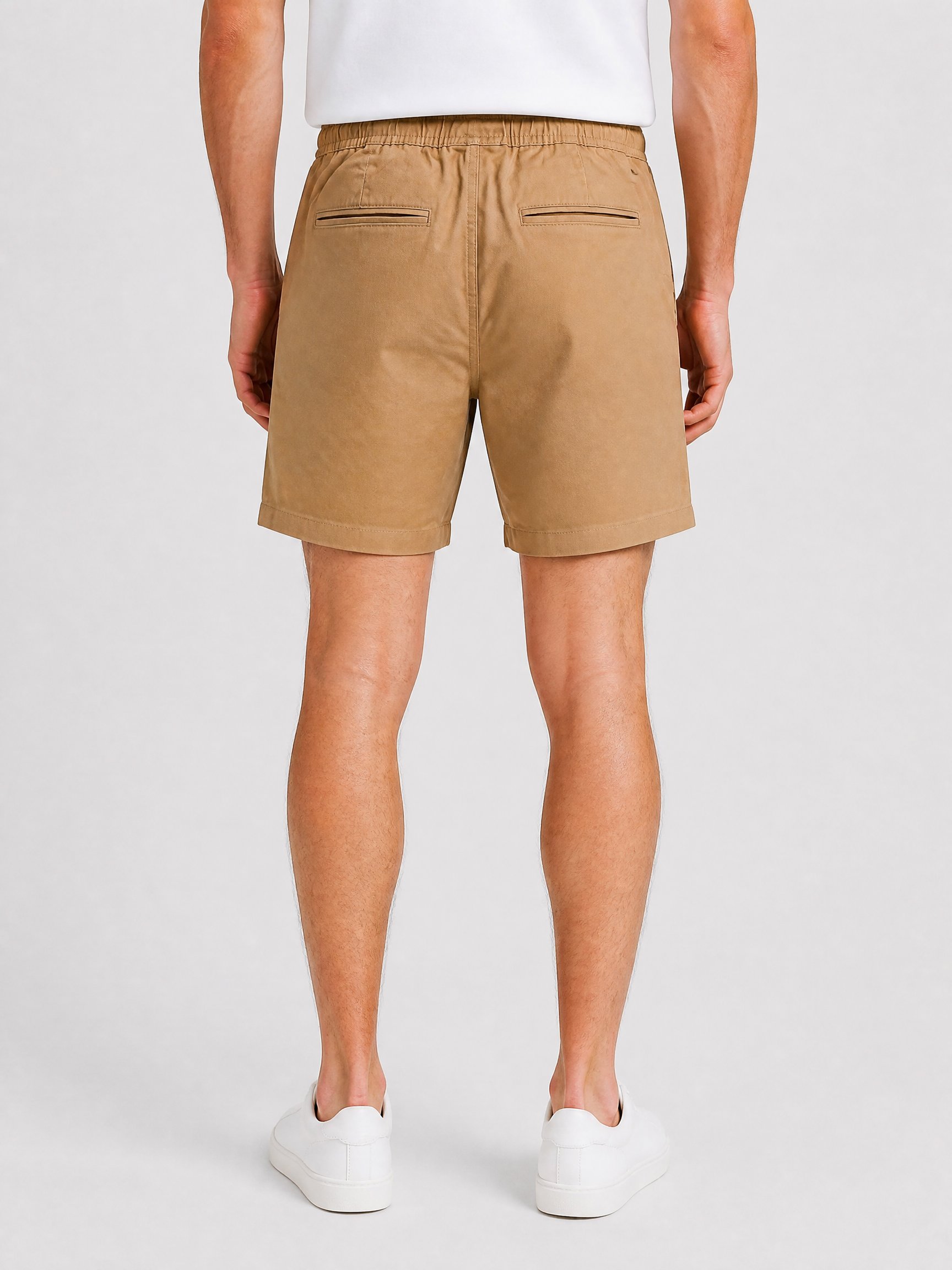 Men Solid Chino Shorts, Sand