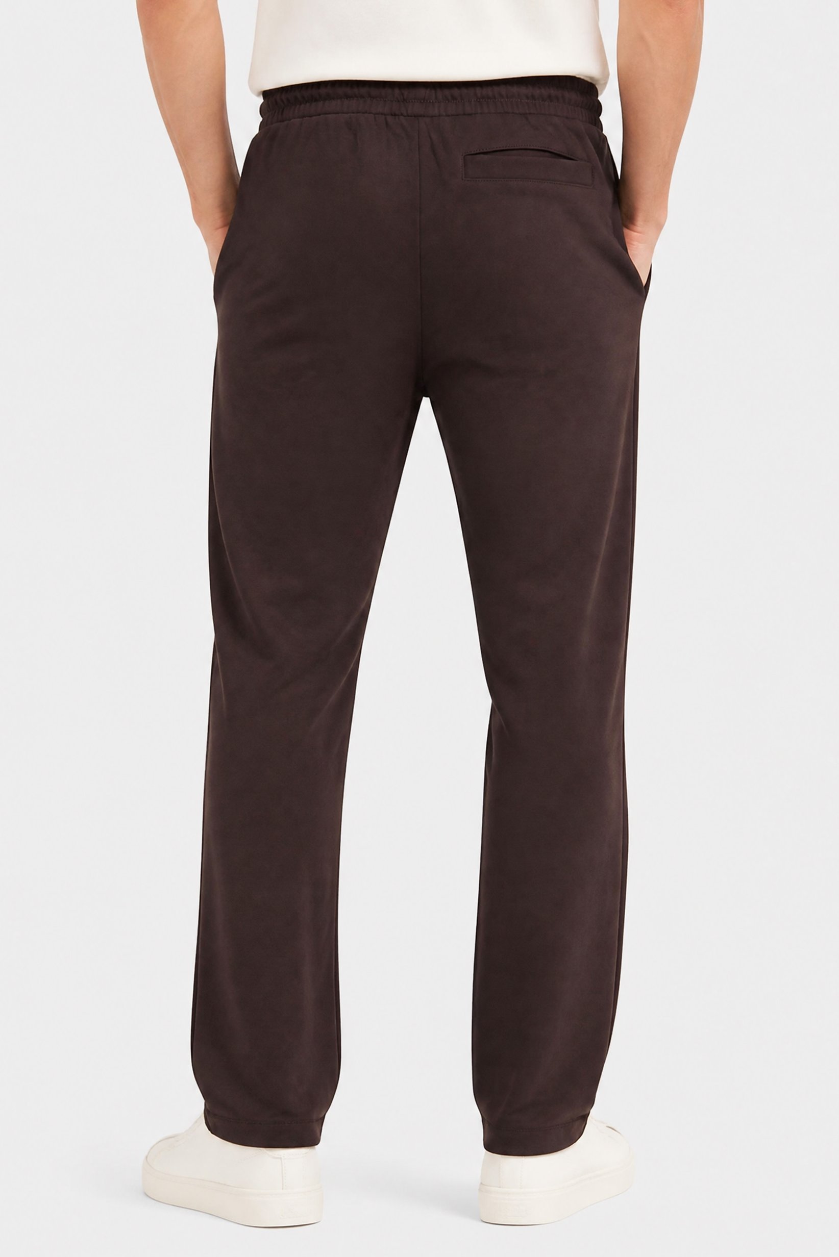 Men Regular Fit Plain Jogger Pants, Dark Brown
