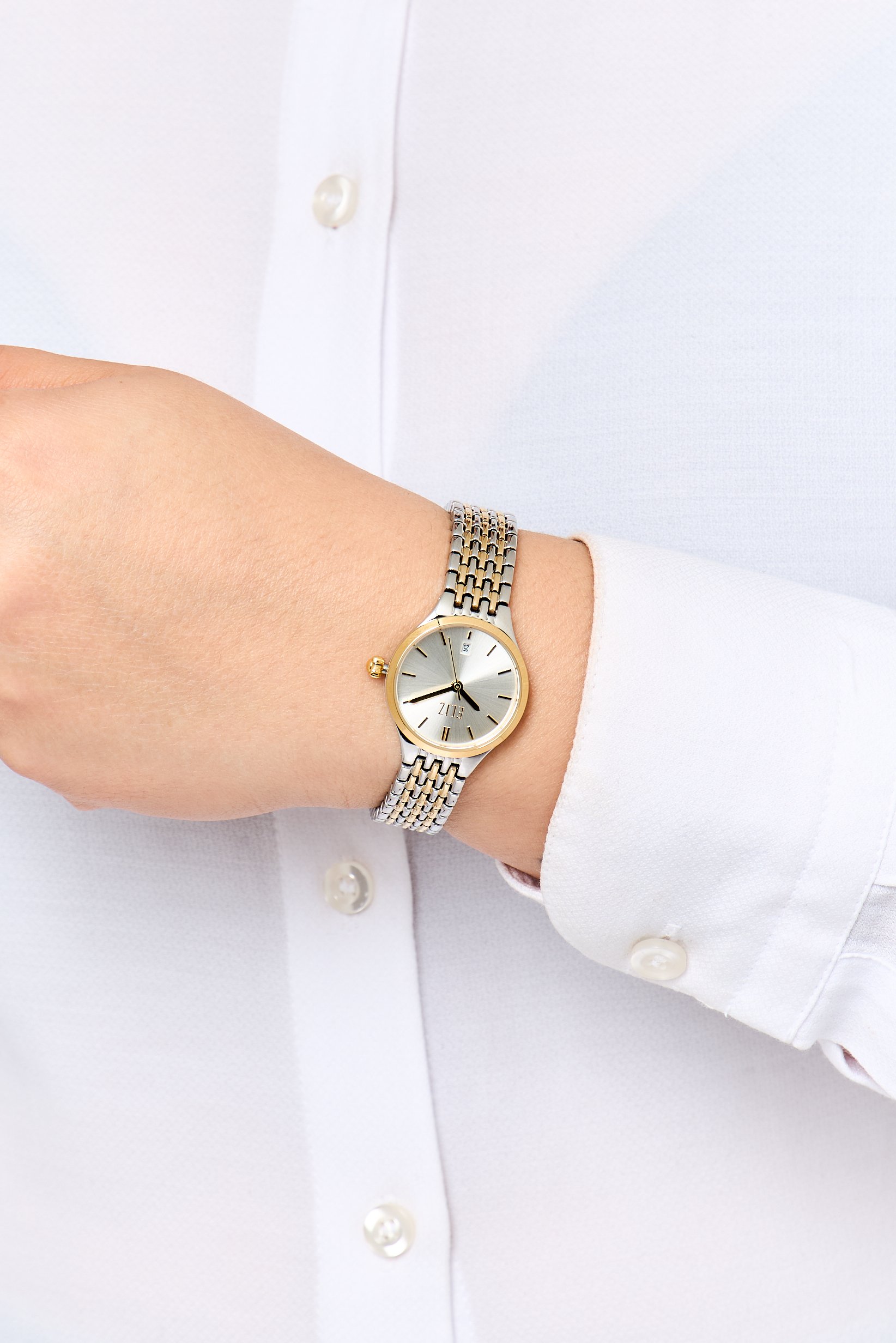 Women ES8691L2TST Stainless Steel Analog Watch 26 mm, Multicolor