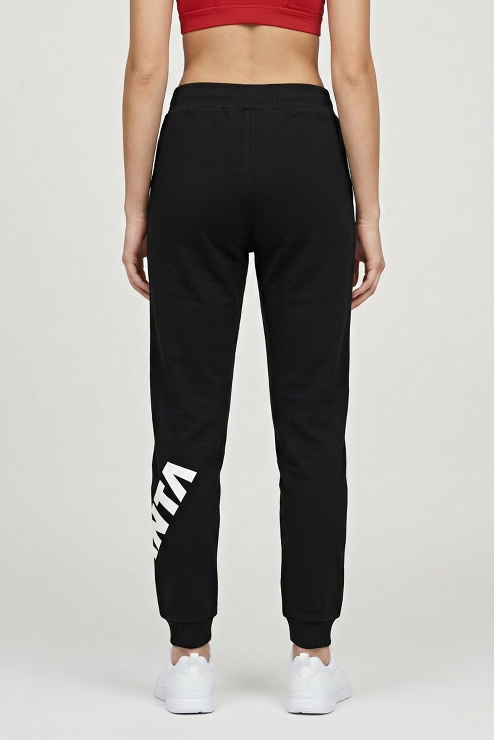 Women Sportswear Fit Drawstring Training Track Pants, Black