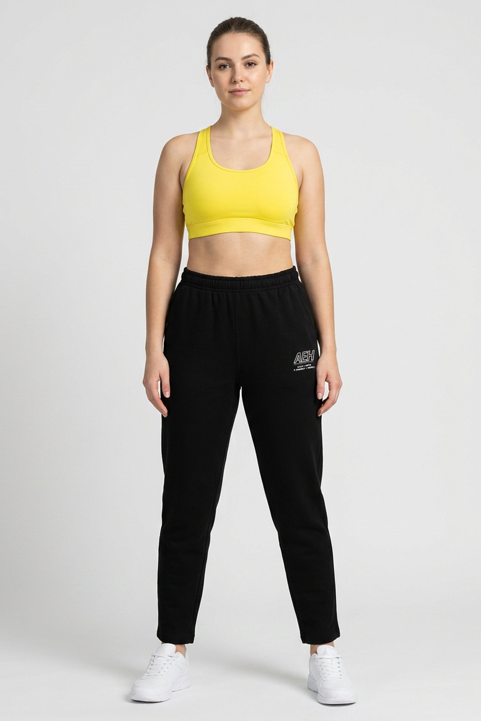 Women Regular Fit Running Sweatpants, Black