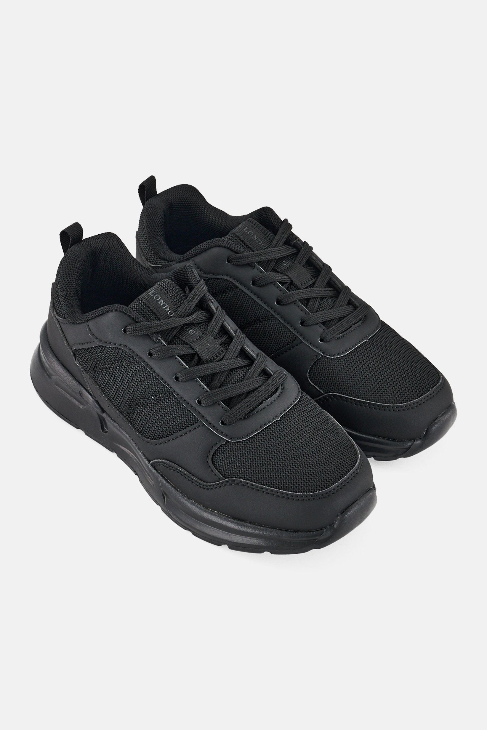 Women Lace Up Sneakers, Black