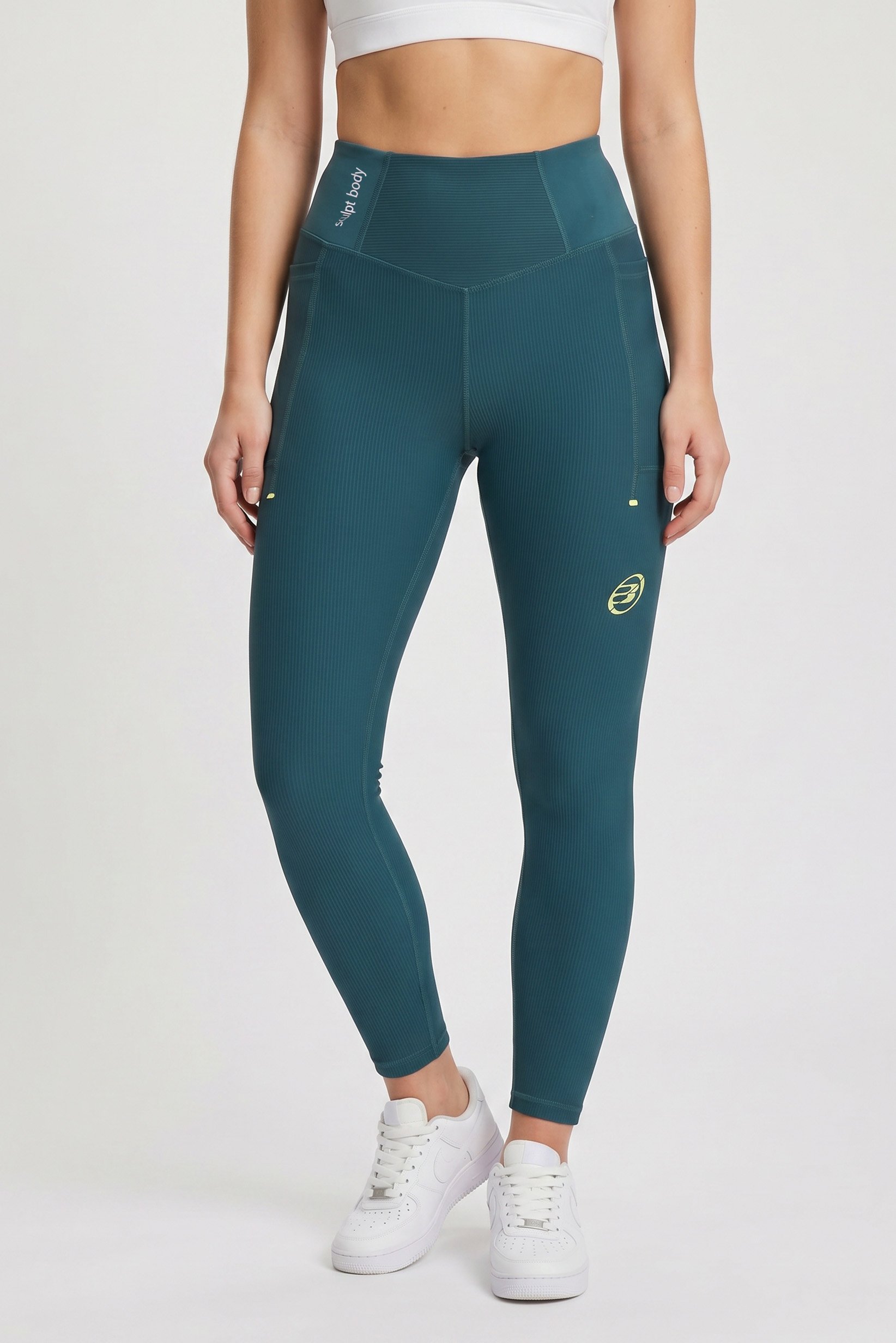 Women Sportswear Fit Training Leggings, Teal Green