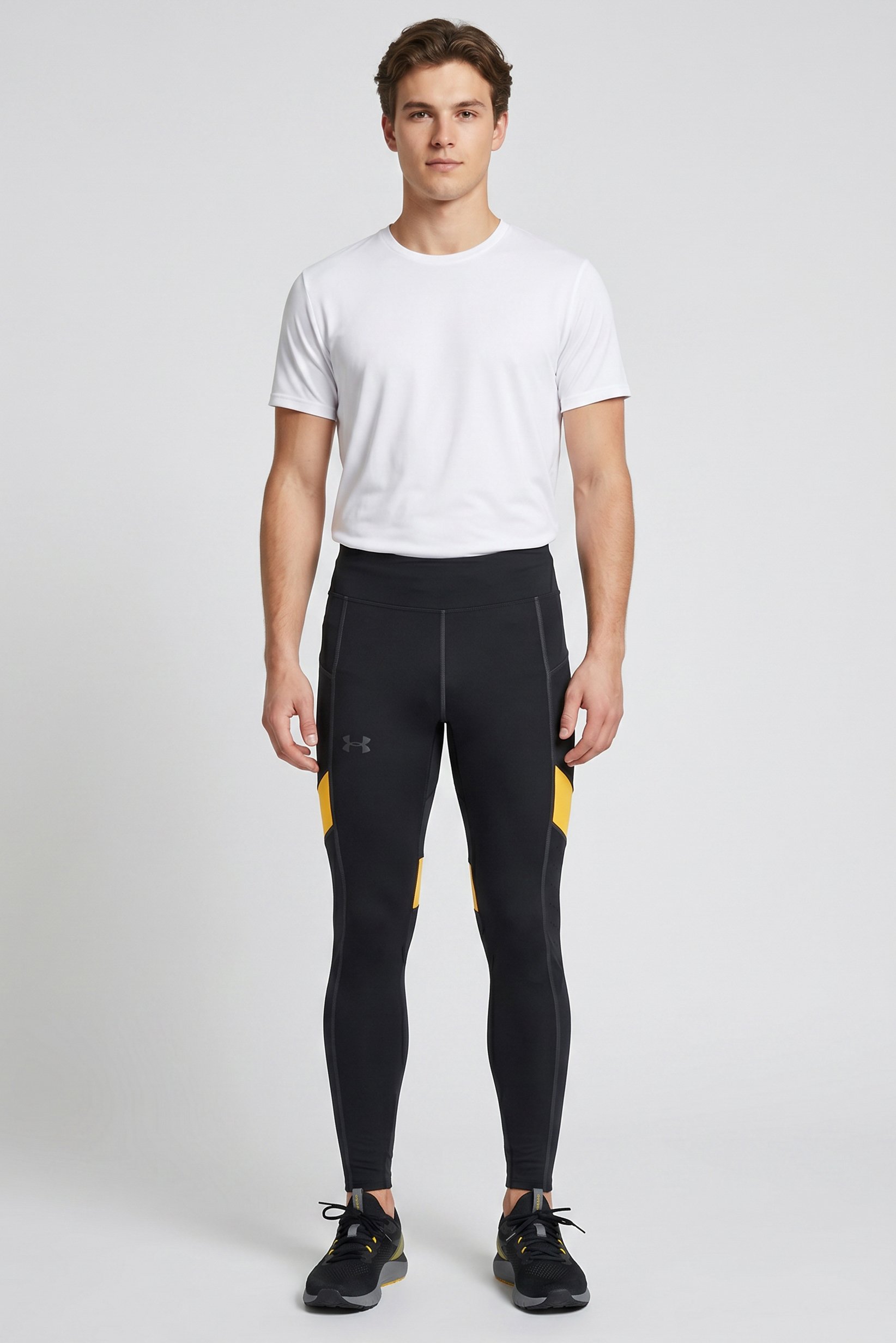 Men Sportswear Fit Pull On Training Leggings, Black