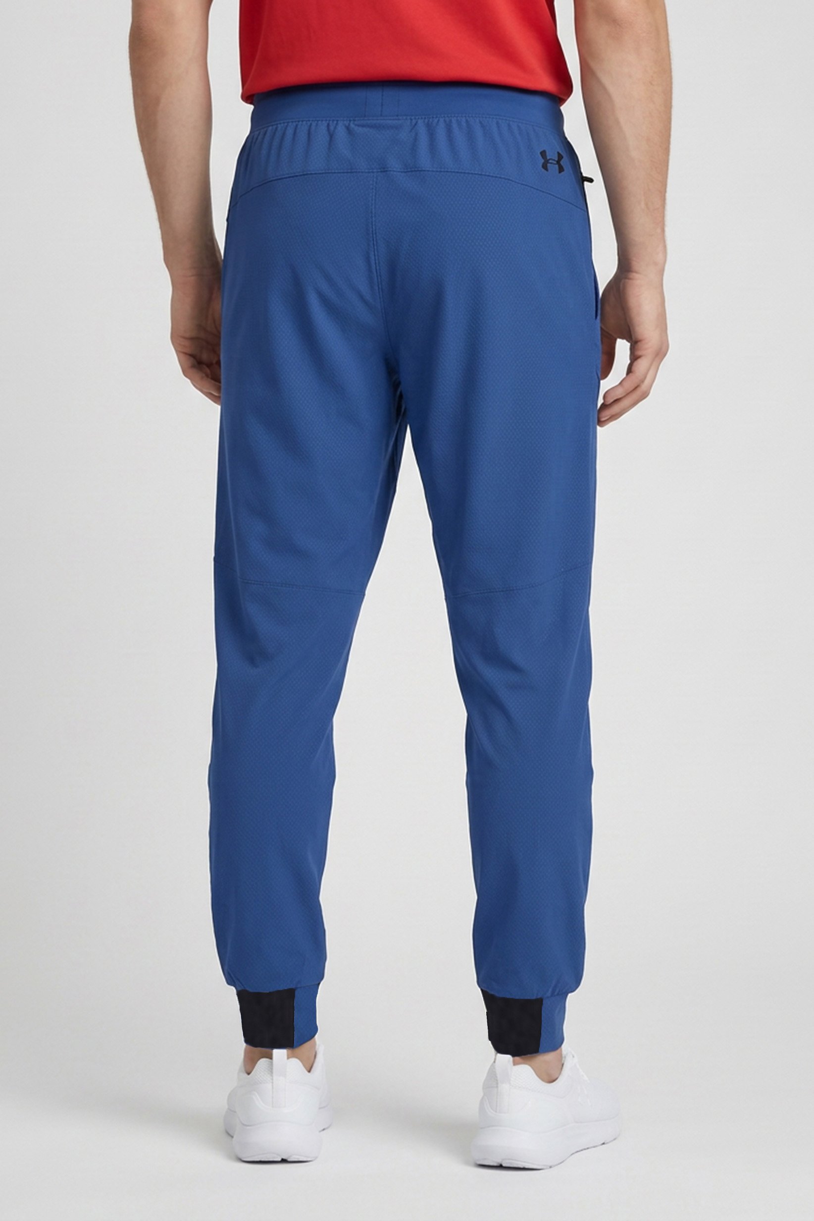 Men Fitted Brand Logo Training Track Pants, Teal Blue