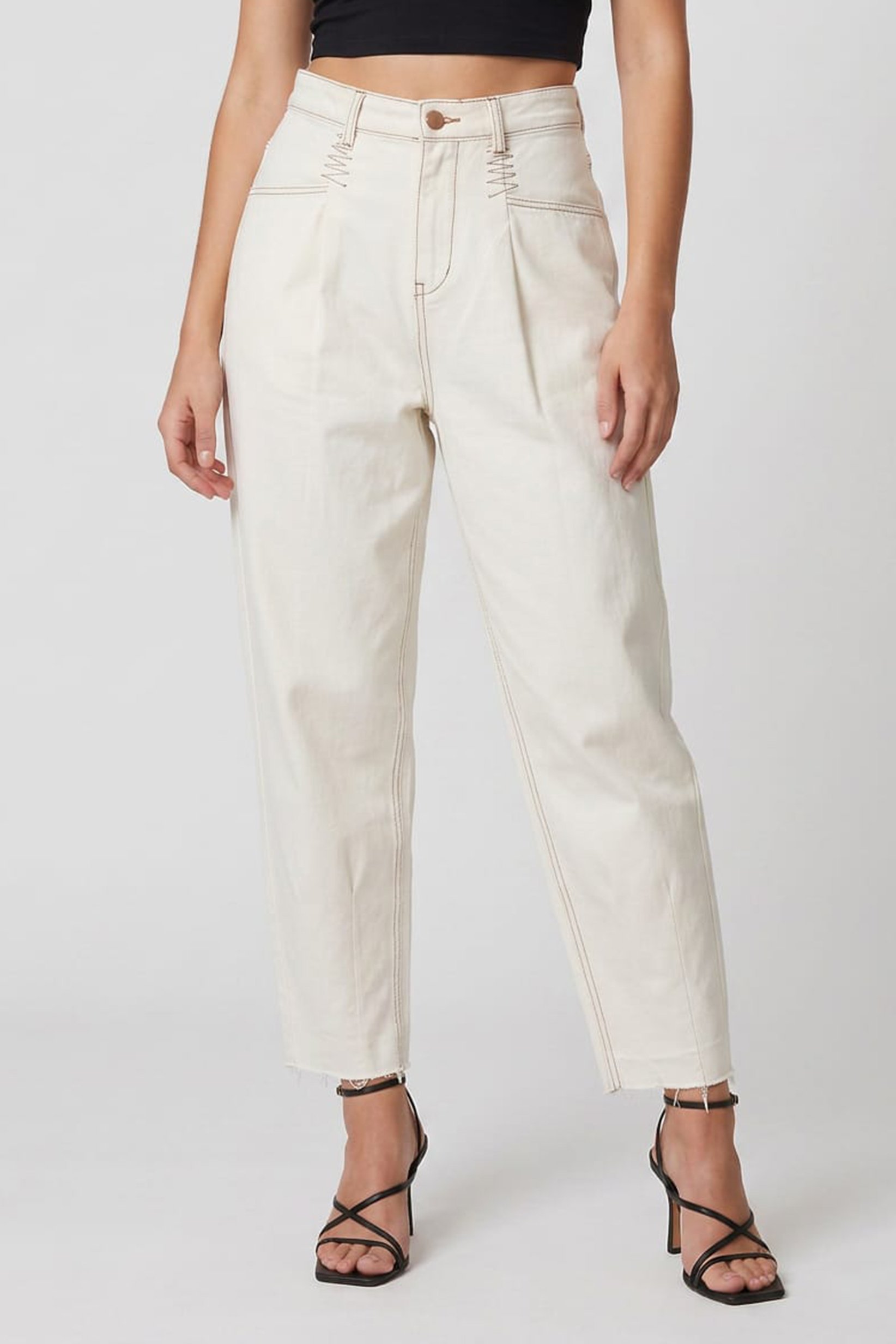 Women Regular Fit Solid No Stretch Jeans, Cream