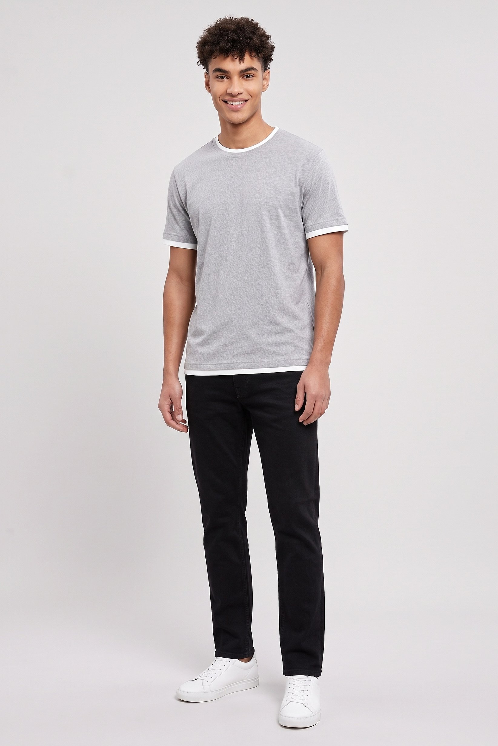 Men Crew Neck Short Sleeve Plain T-Shirt, Heather Grey