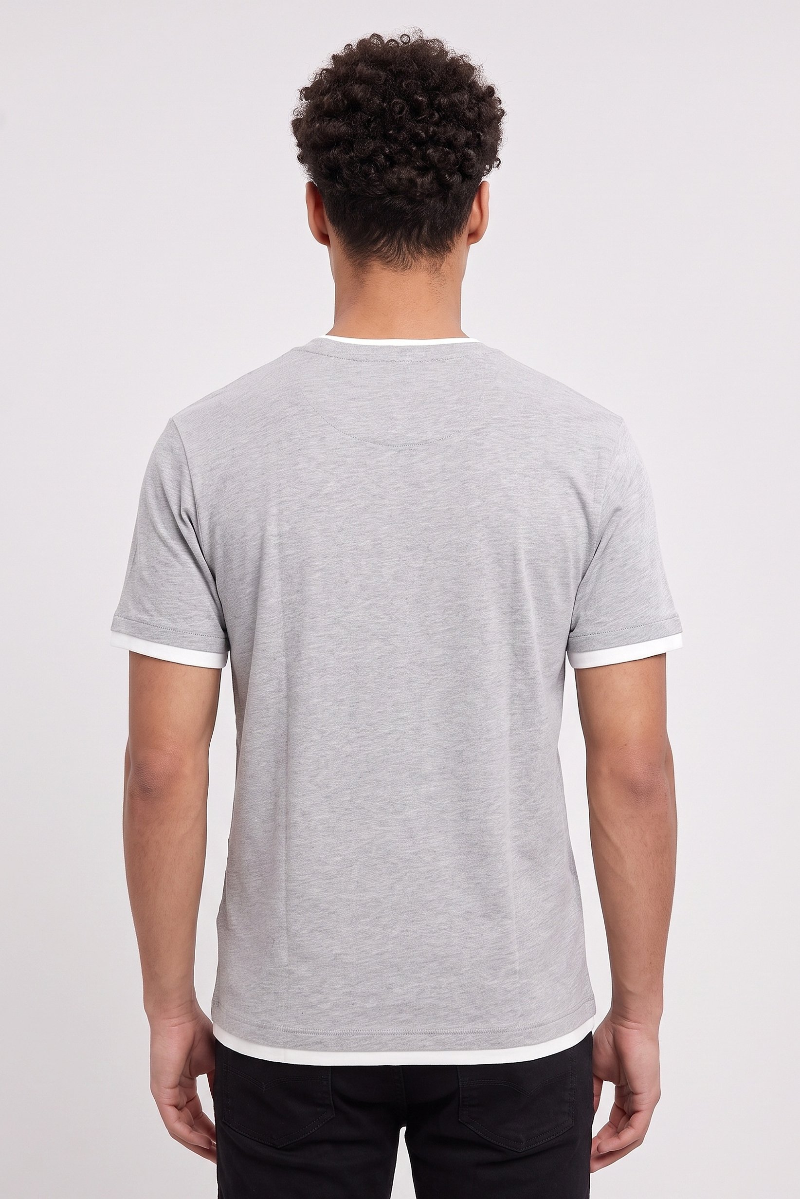 Men Crew Neck Short Sleeve Plain T-Shirt, Heather Grey
