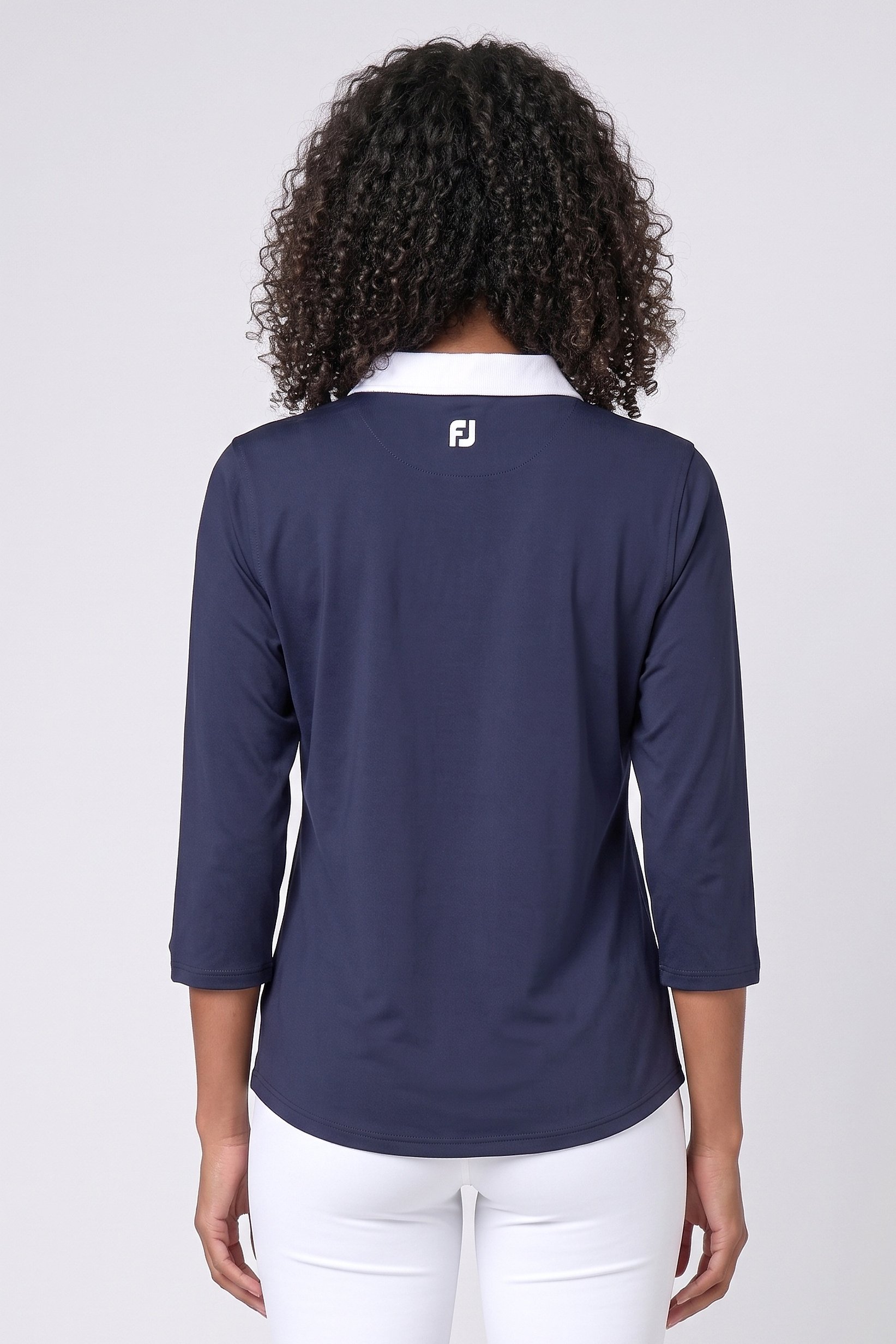 Women Sportwear Fit 3/4 Sleeve Golf Polo Shirt, Navy Blue
