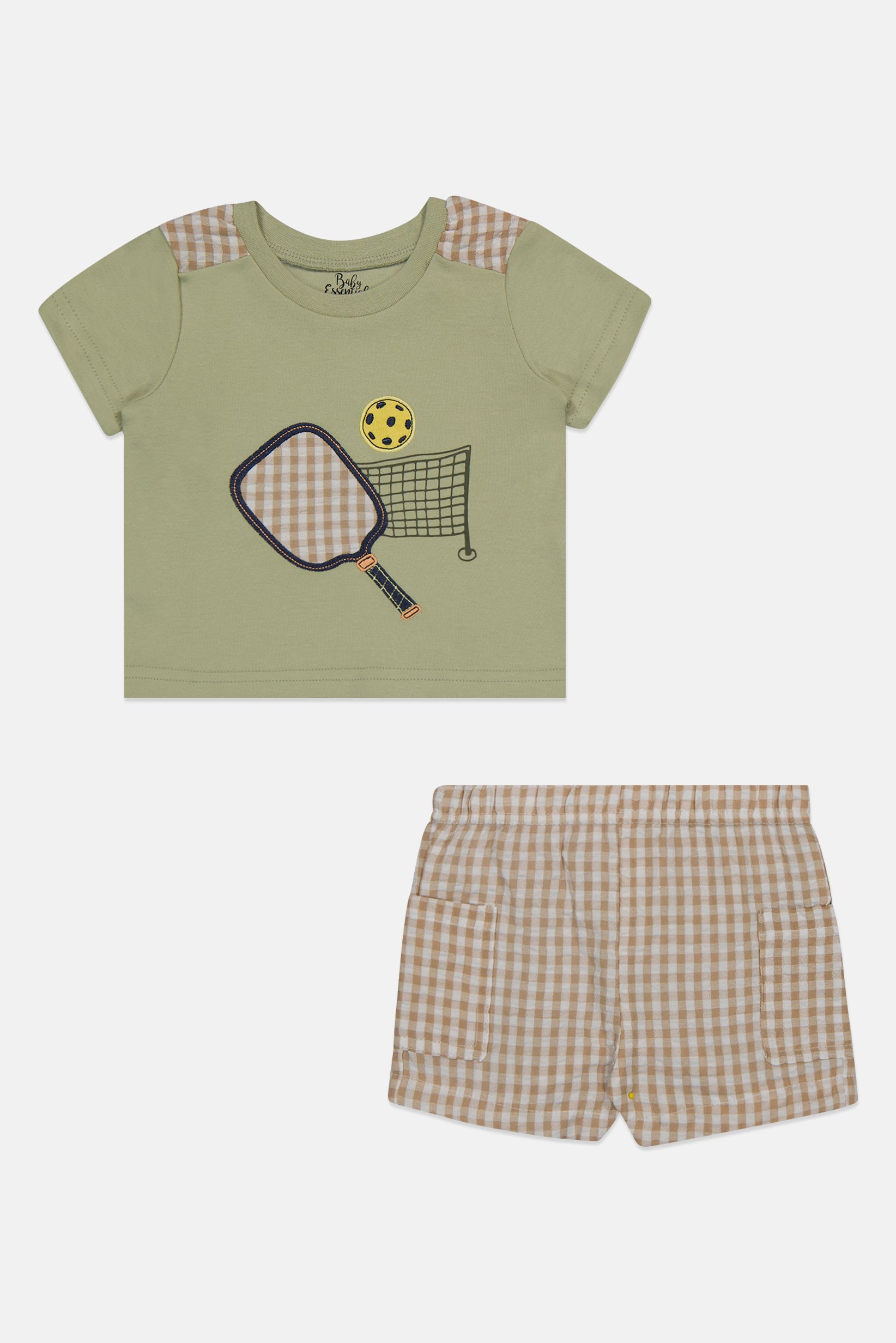Toddlers Boy 2 Pcs Checkered T-Shirt And Shorts Set, Multicolor